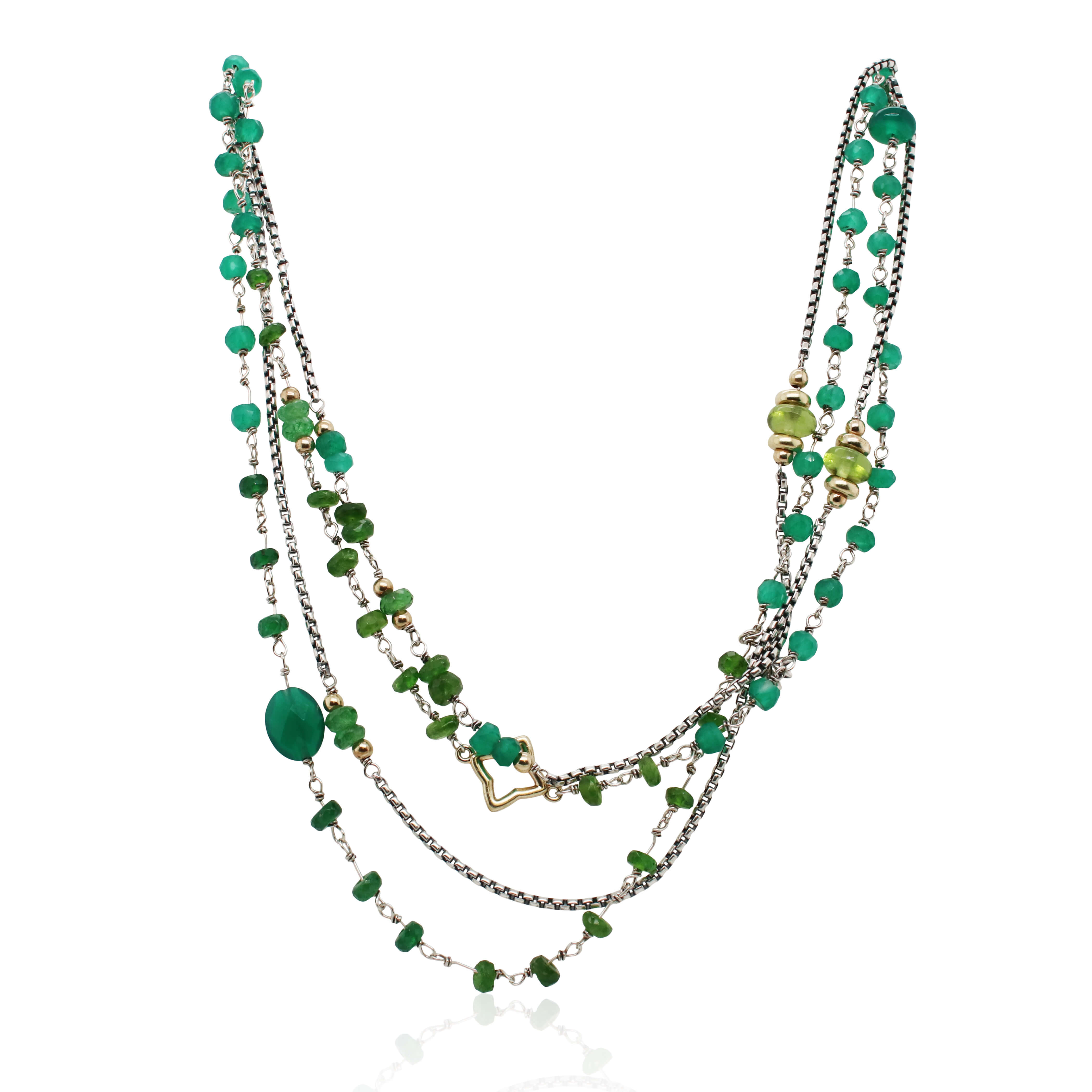 Estate David Yurman Multi-Gemstone Double Row Necklace