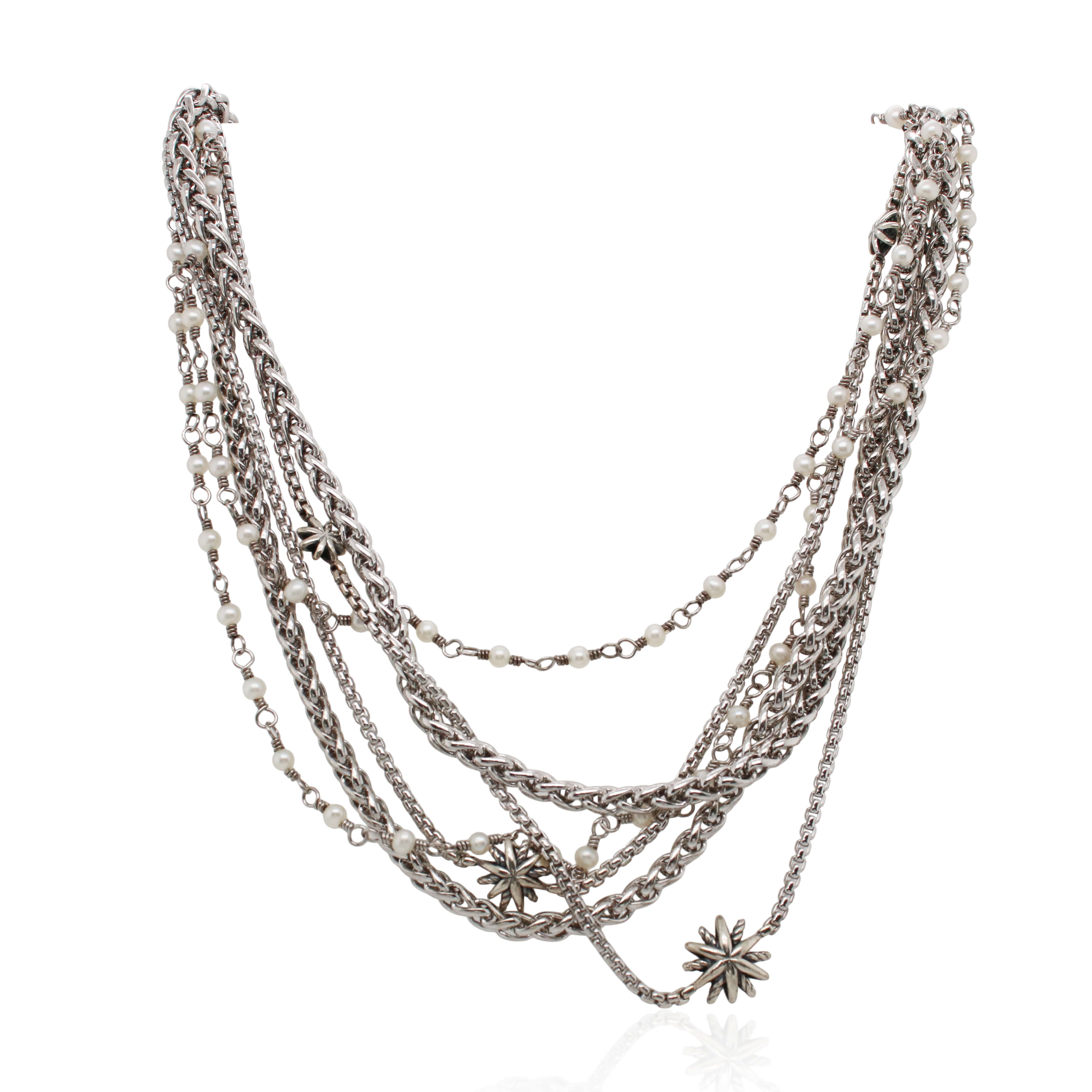 Estate David Yurman Tri Row Starburst Necklace