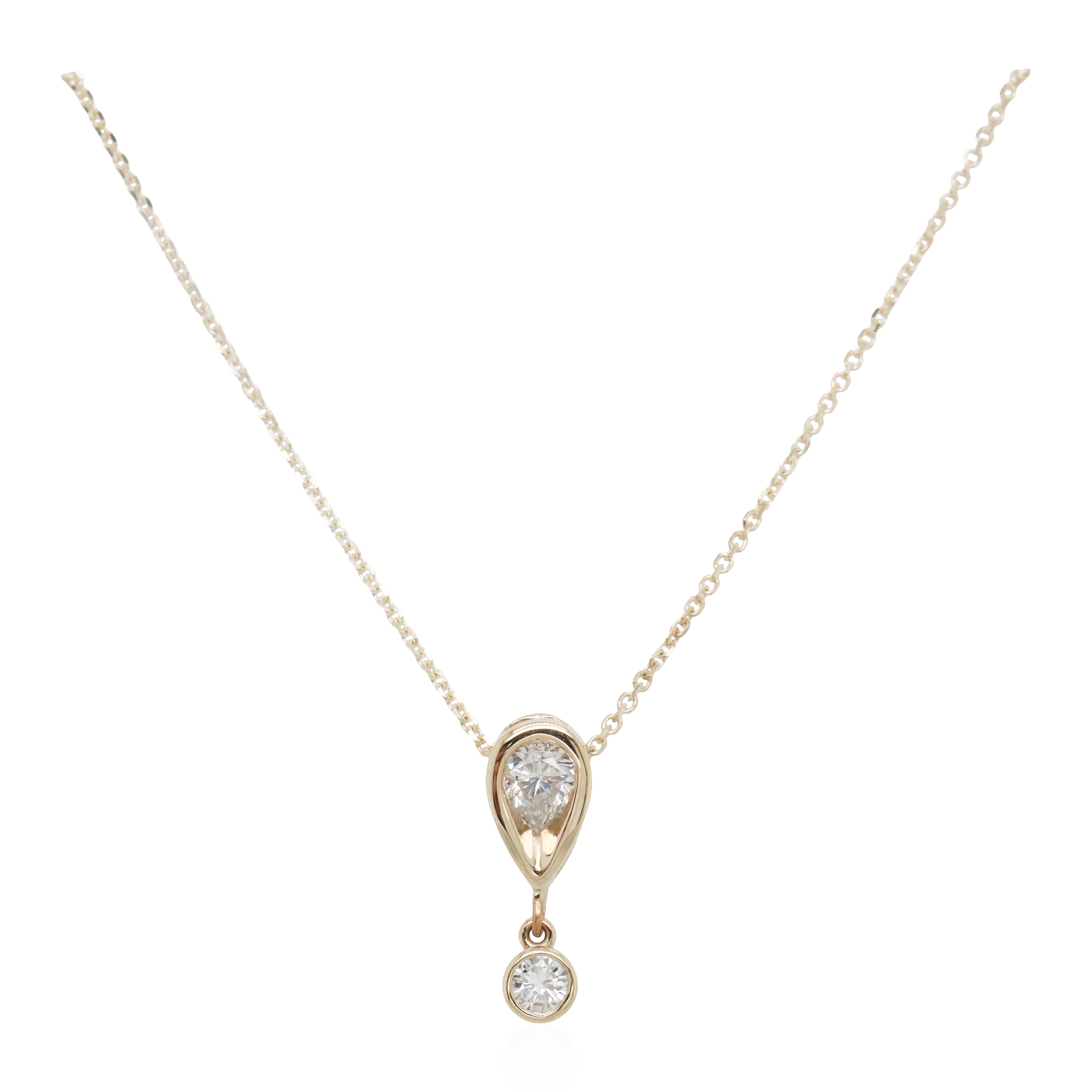 Yellow Gold Diamond Drop Pendant