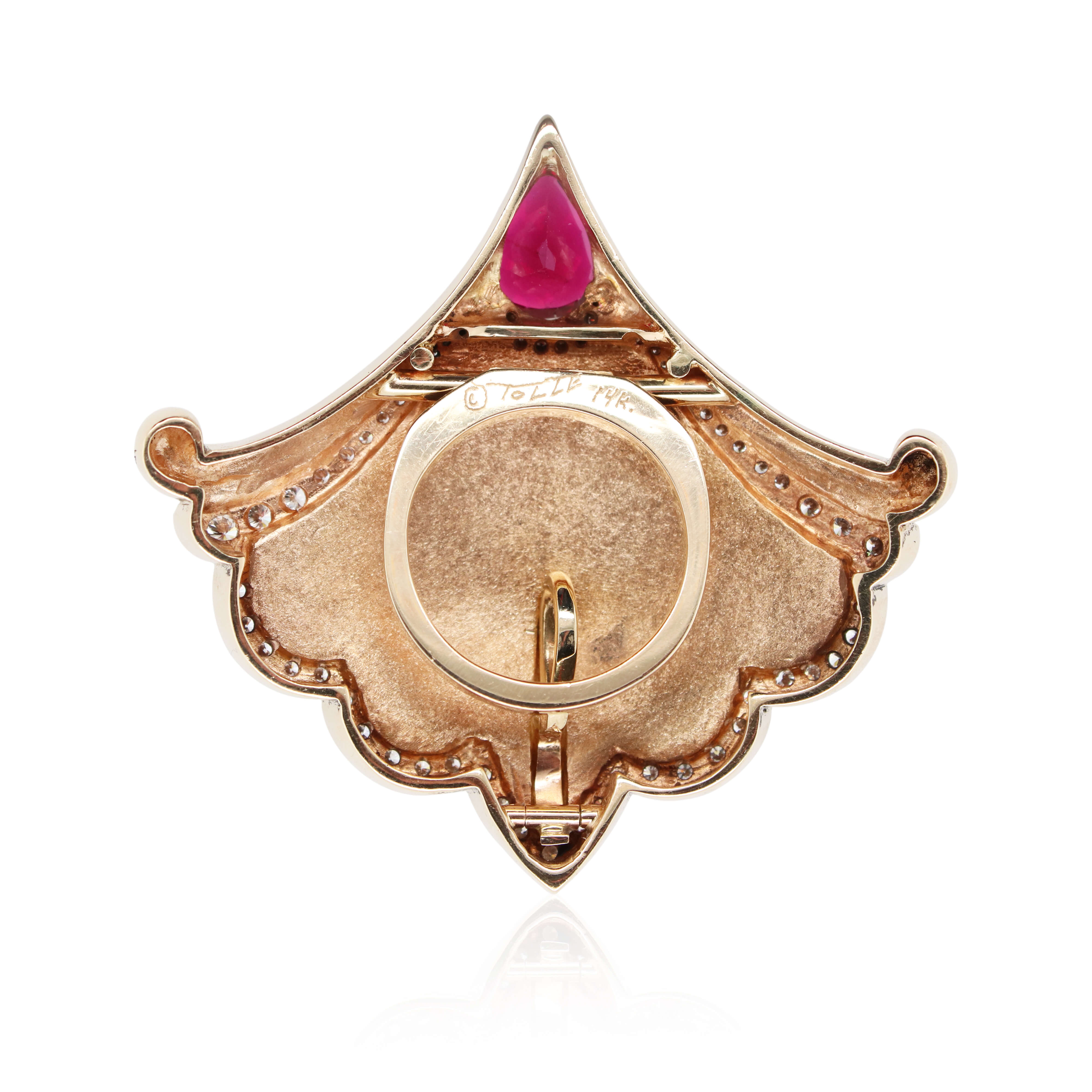 3.20ct Pear Shaped Tourmaline and Diamond Ring/Pendant