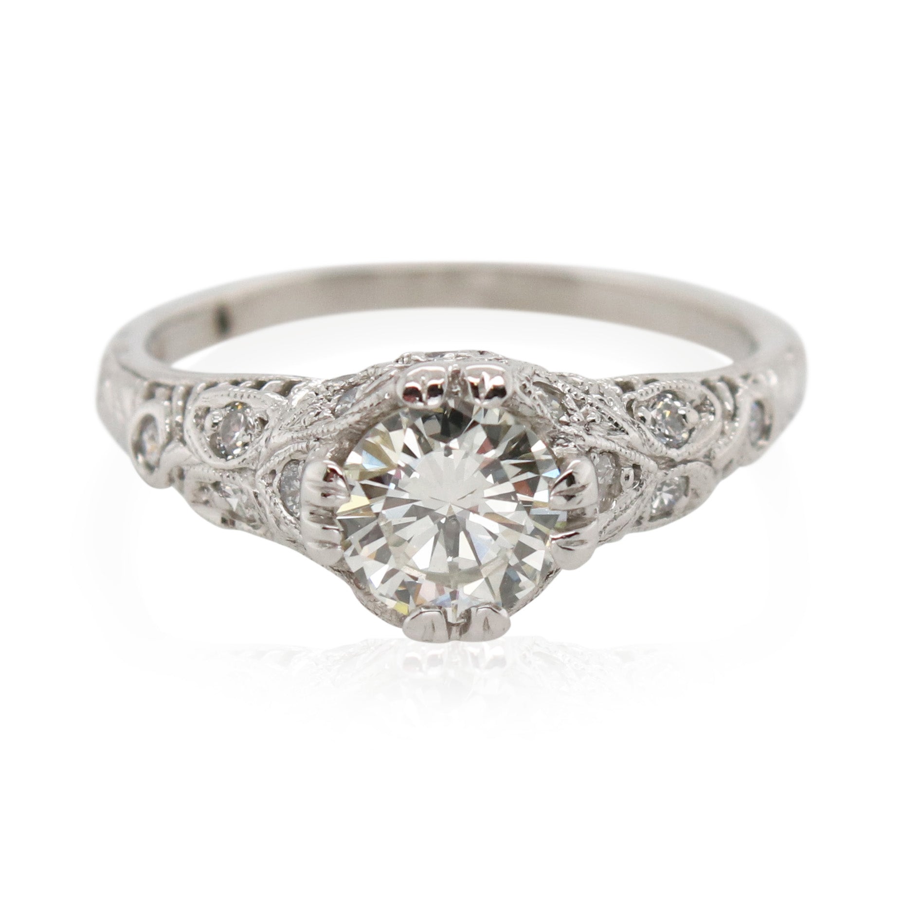 0.80ct Round Diamond Filigree Ring