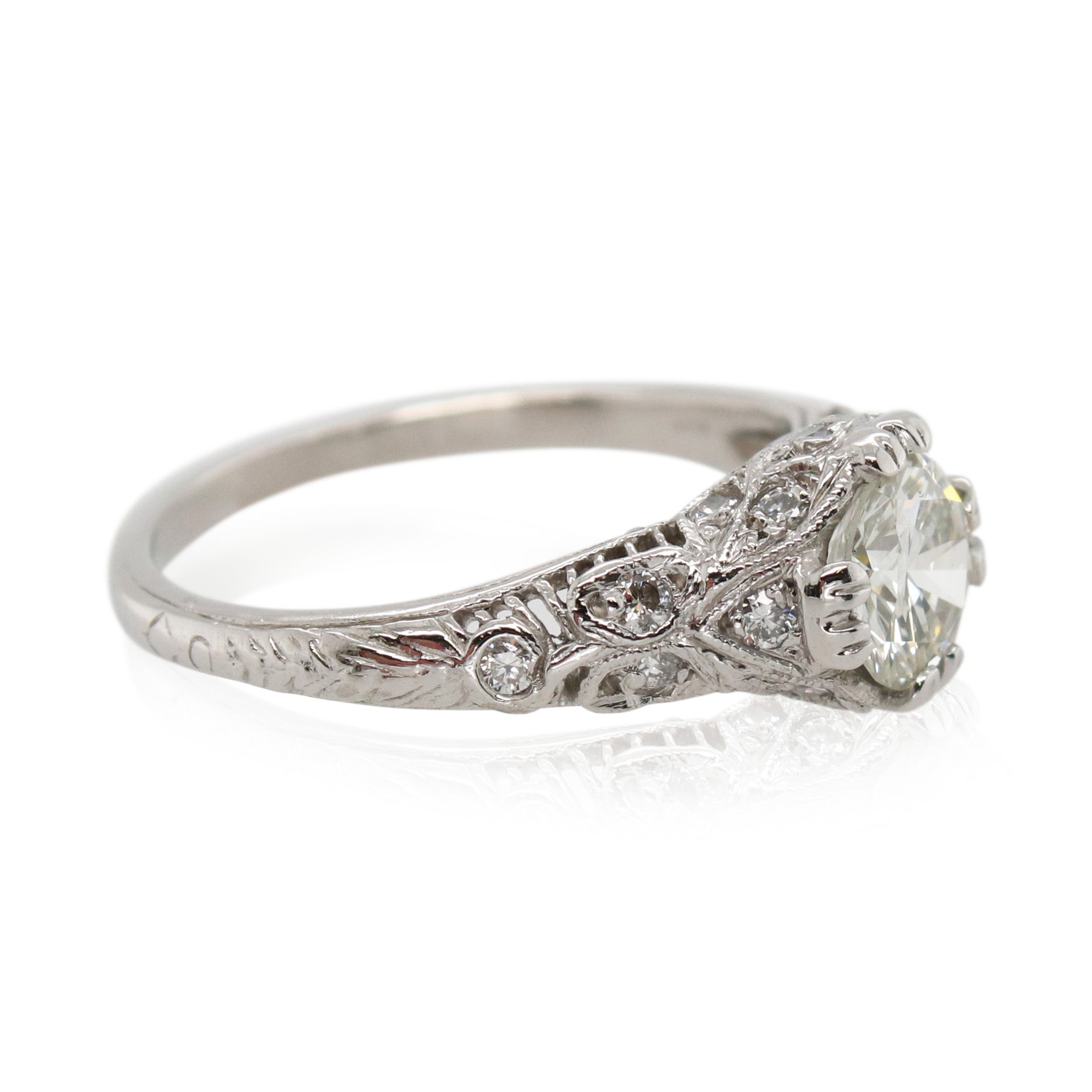 0.80ct Round Diamond Filigree Ring