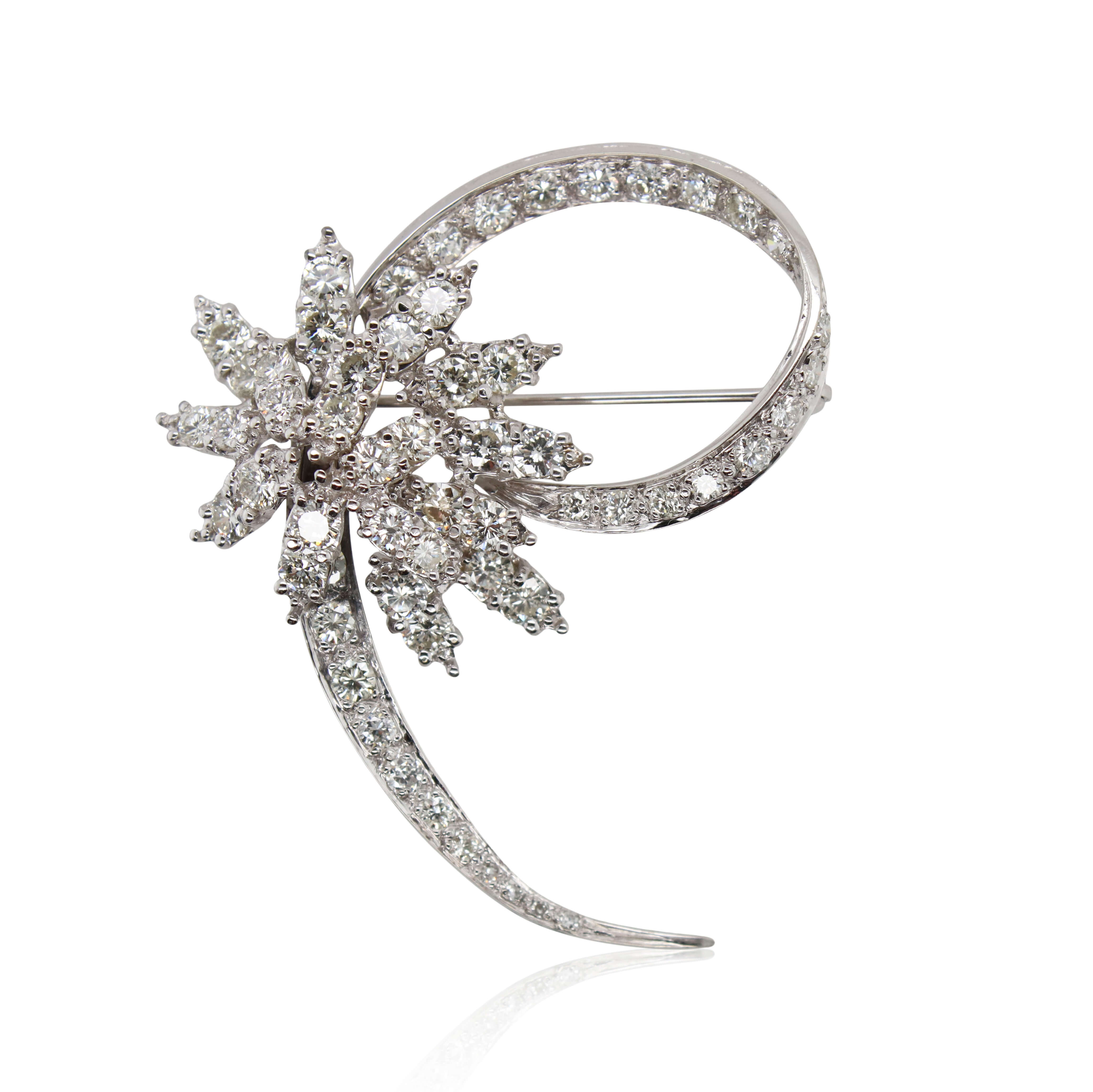 Shooting Star Diamond Brooch