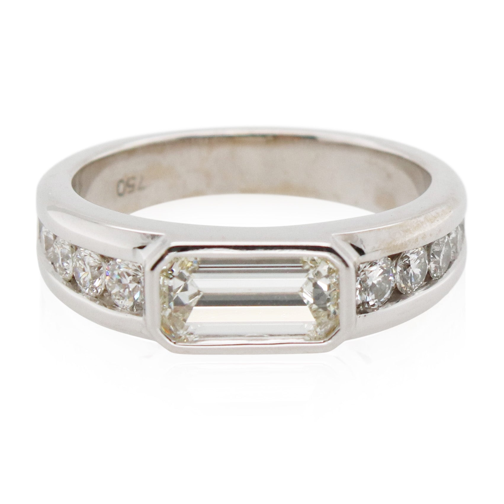 0.90ct Emerald Cut Channel Set Diamond Ring