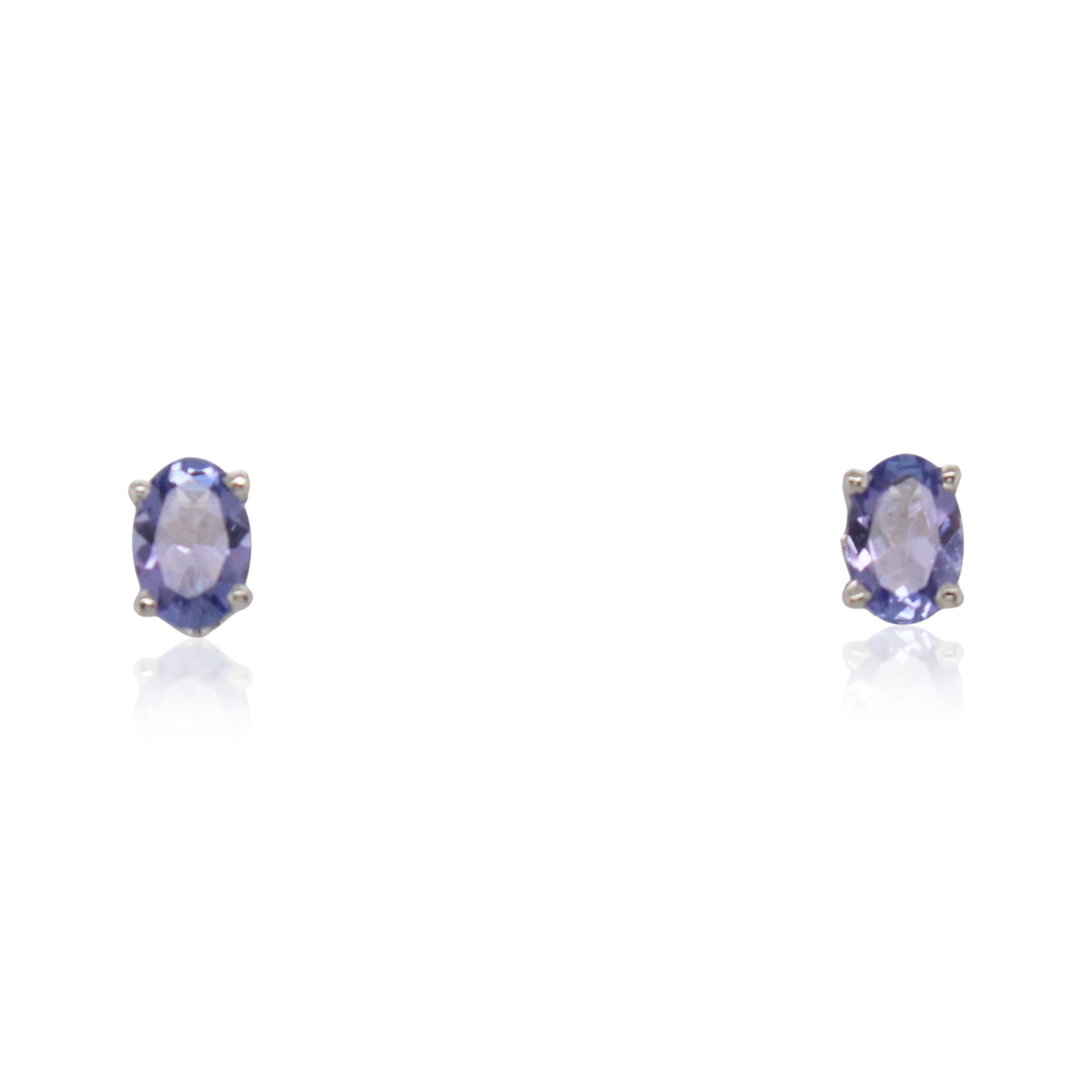 Estate Oval Tanzanite Studs
