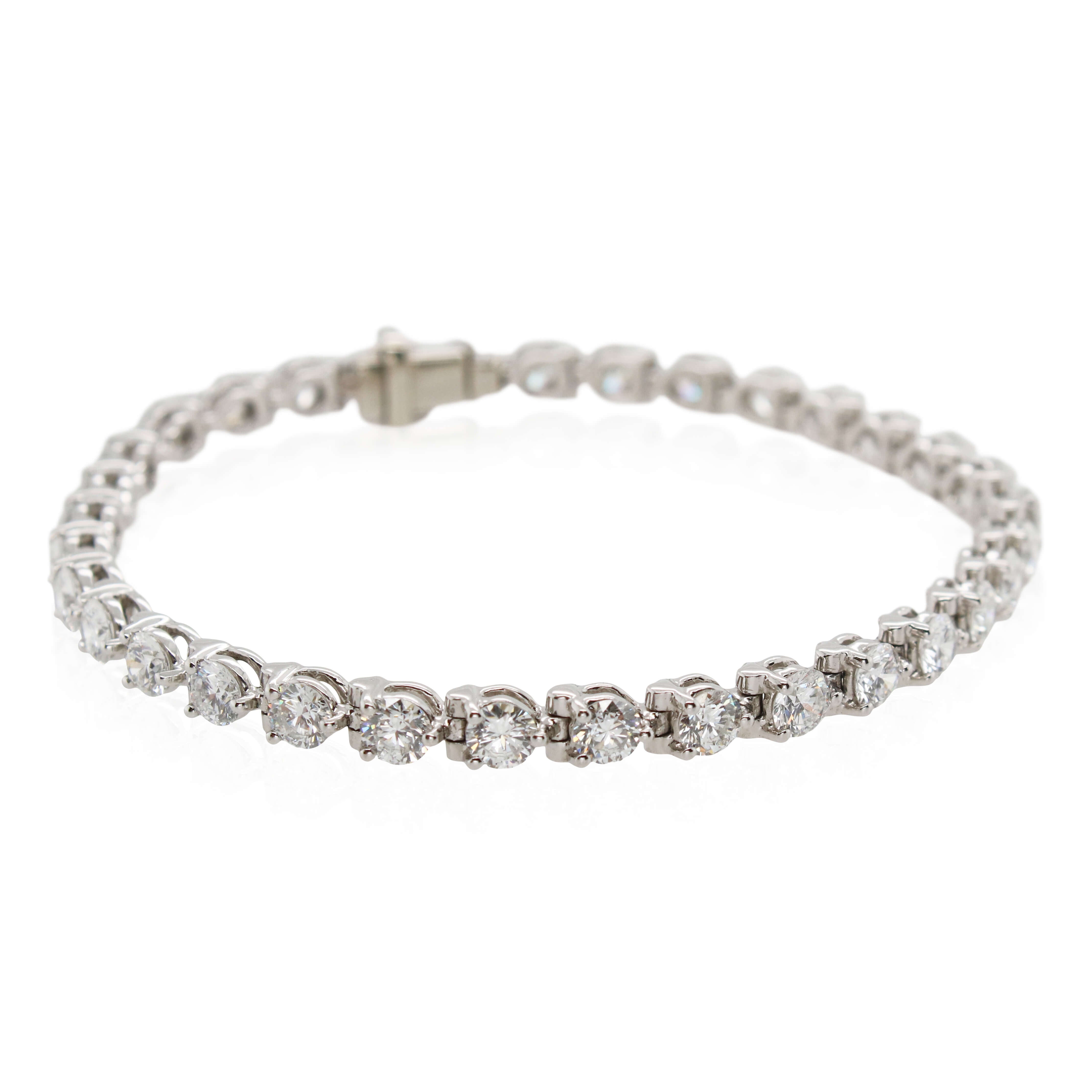 Platinum 3 Prong Tennis Bracelet