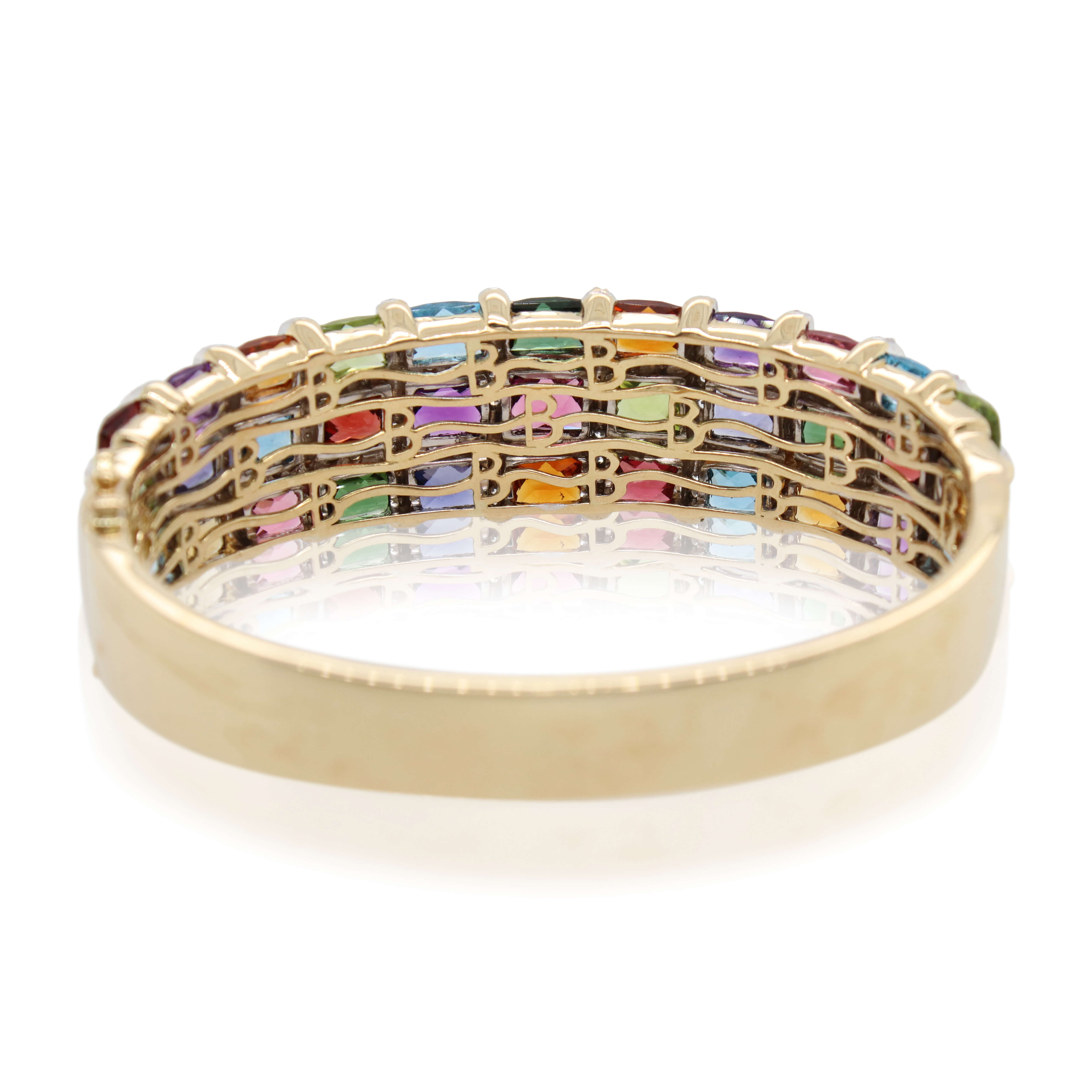 Estate Bellarri Mosaic Colored Gemstone and Diamond Bracelet