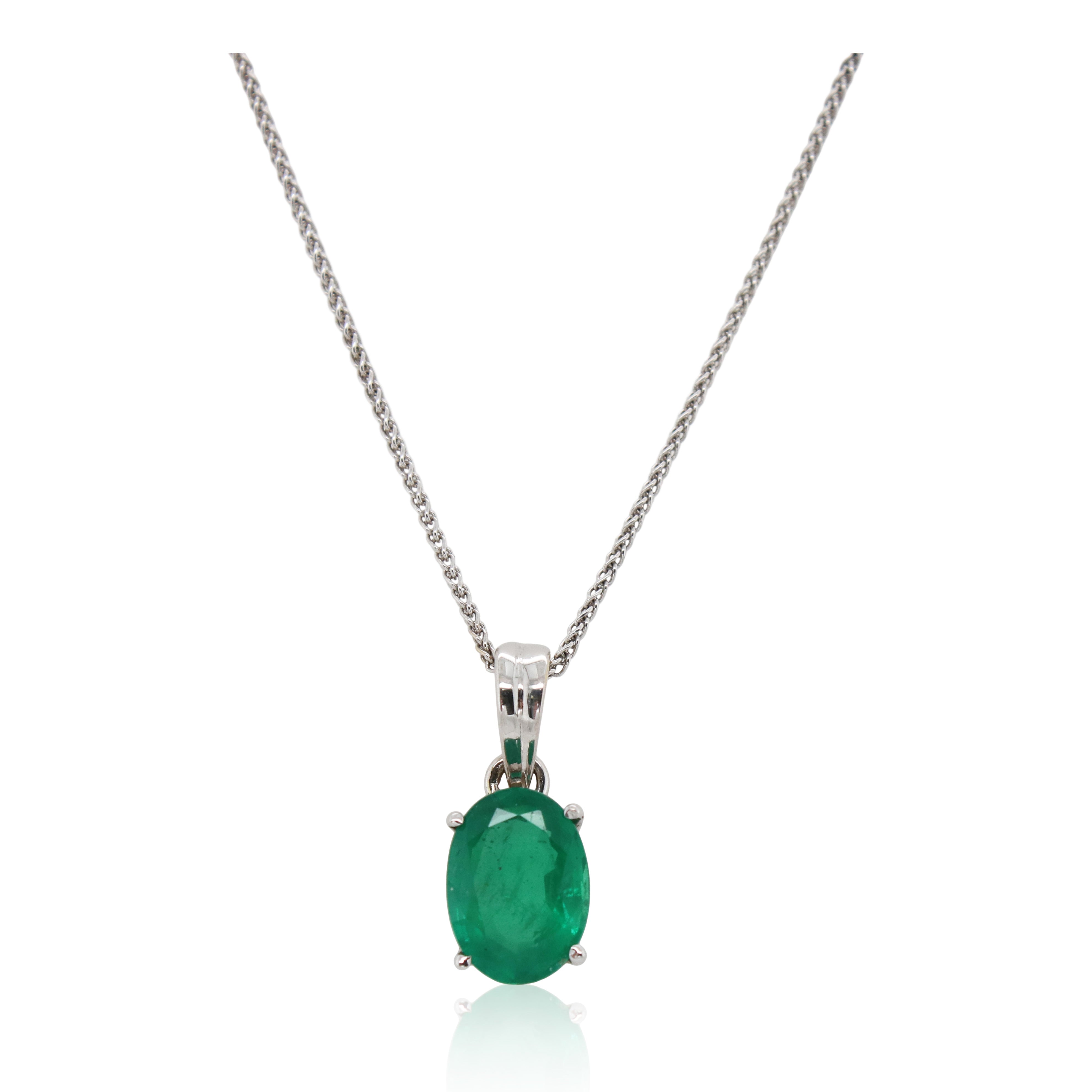 2.24ct Oval Emerald Pendant
