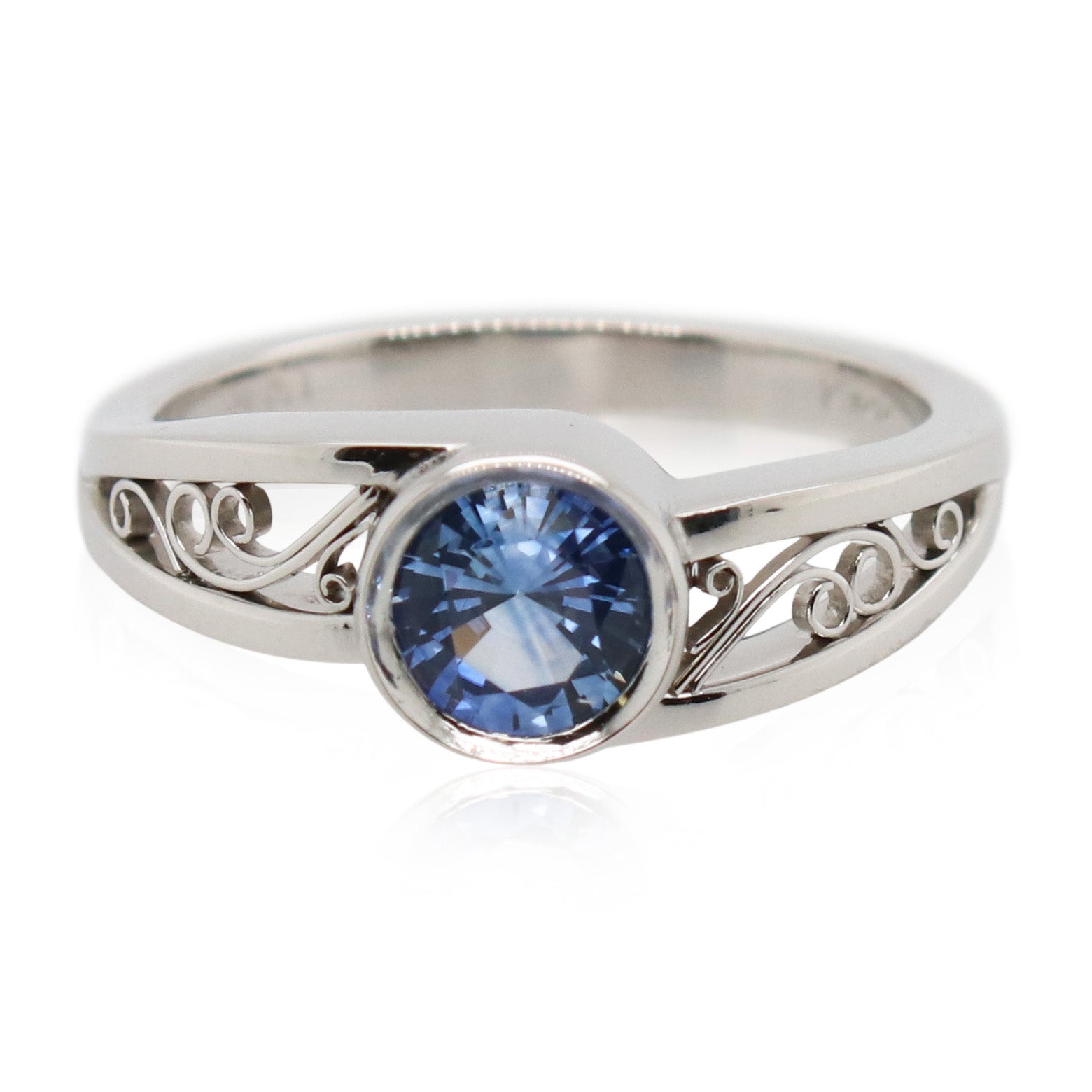 5.5mm Montana Sapphire Scroll Ring