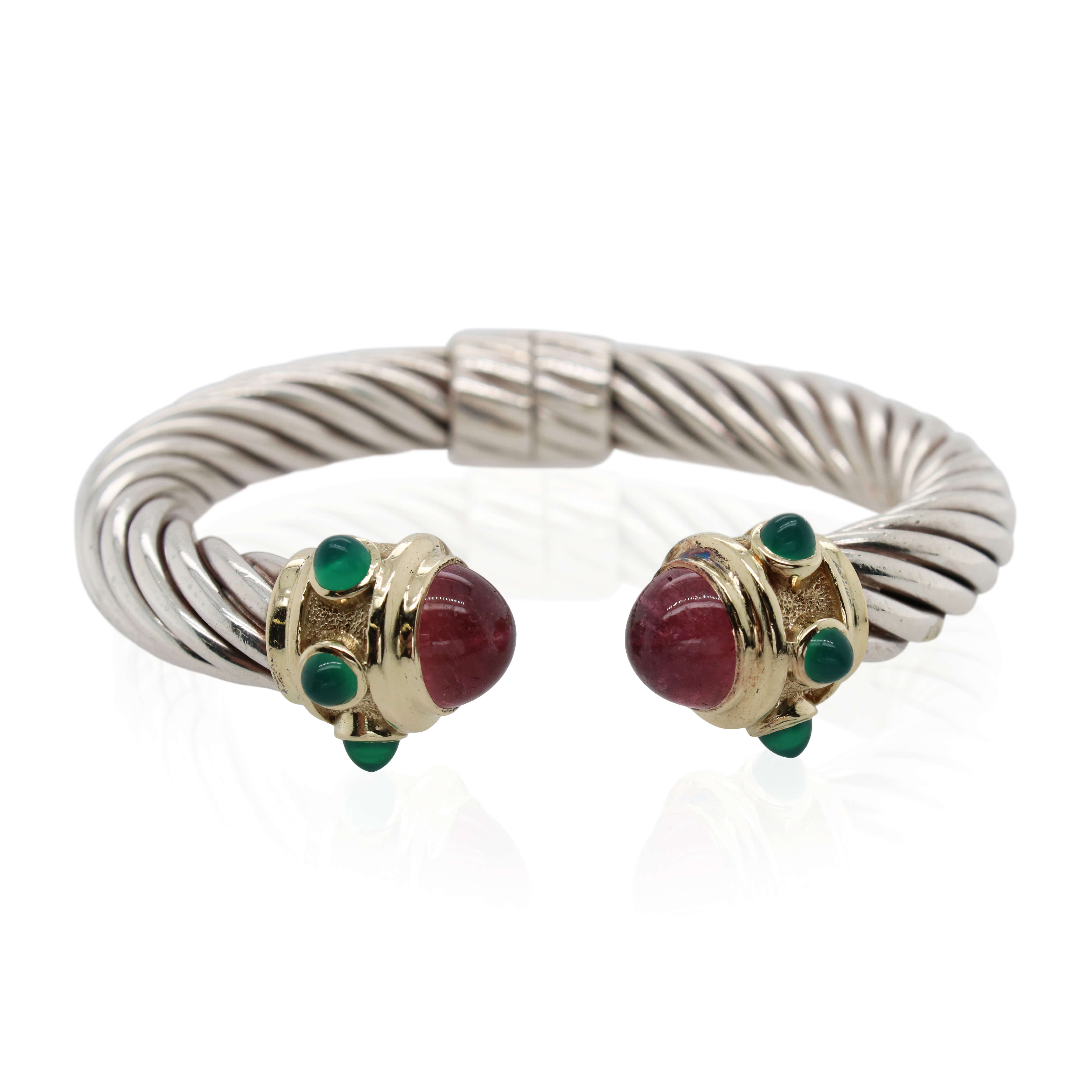 Estate David Yurman Pink and Green Tourmaline Bracelet