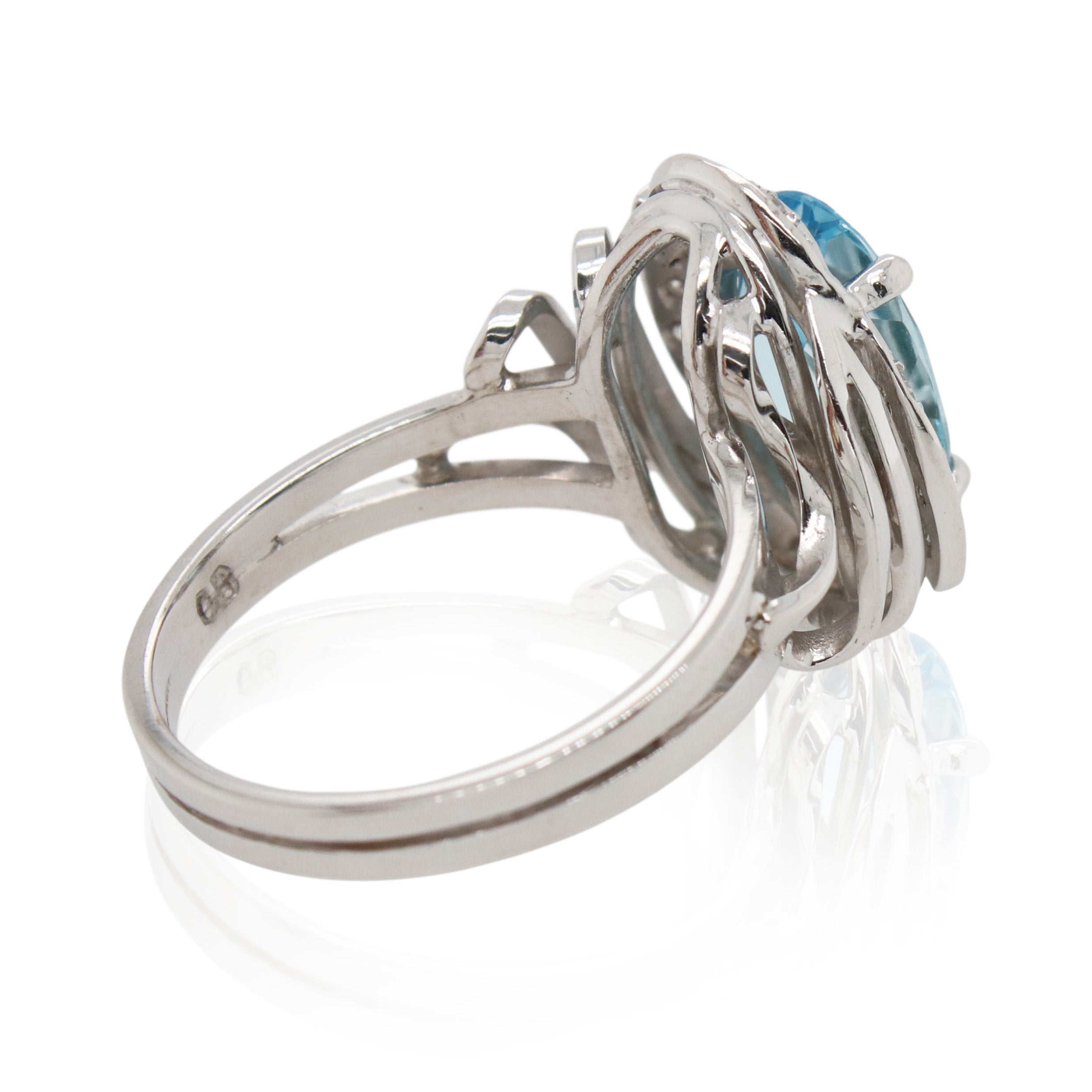 2.50ct Aquamarine and Halo Diamond Ring
