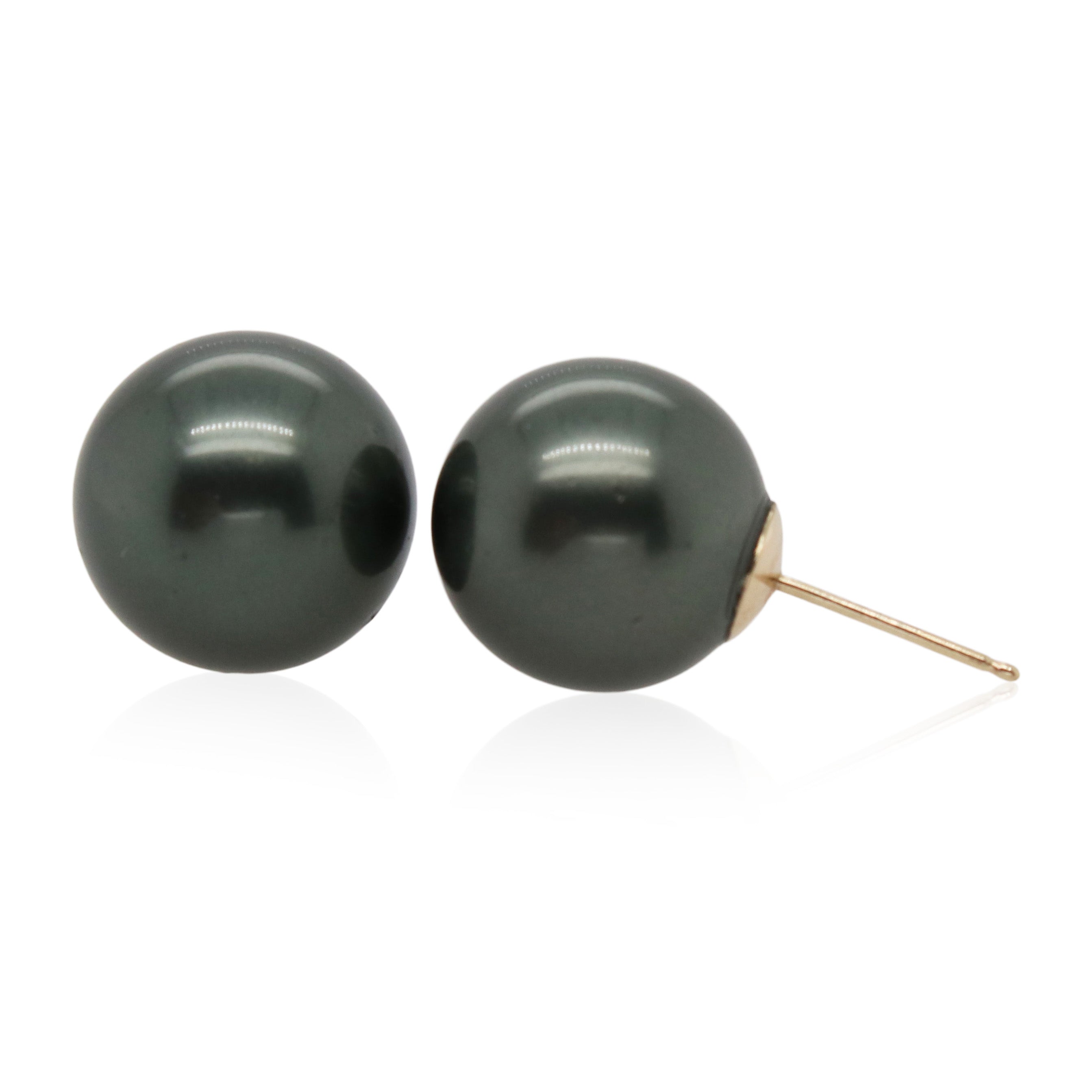 Estate Tahitian Pearl Stud Earrings