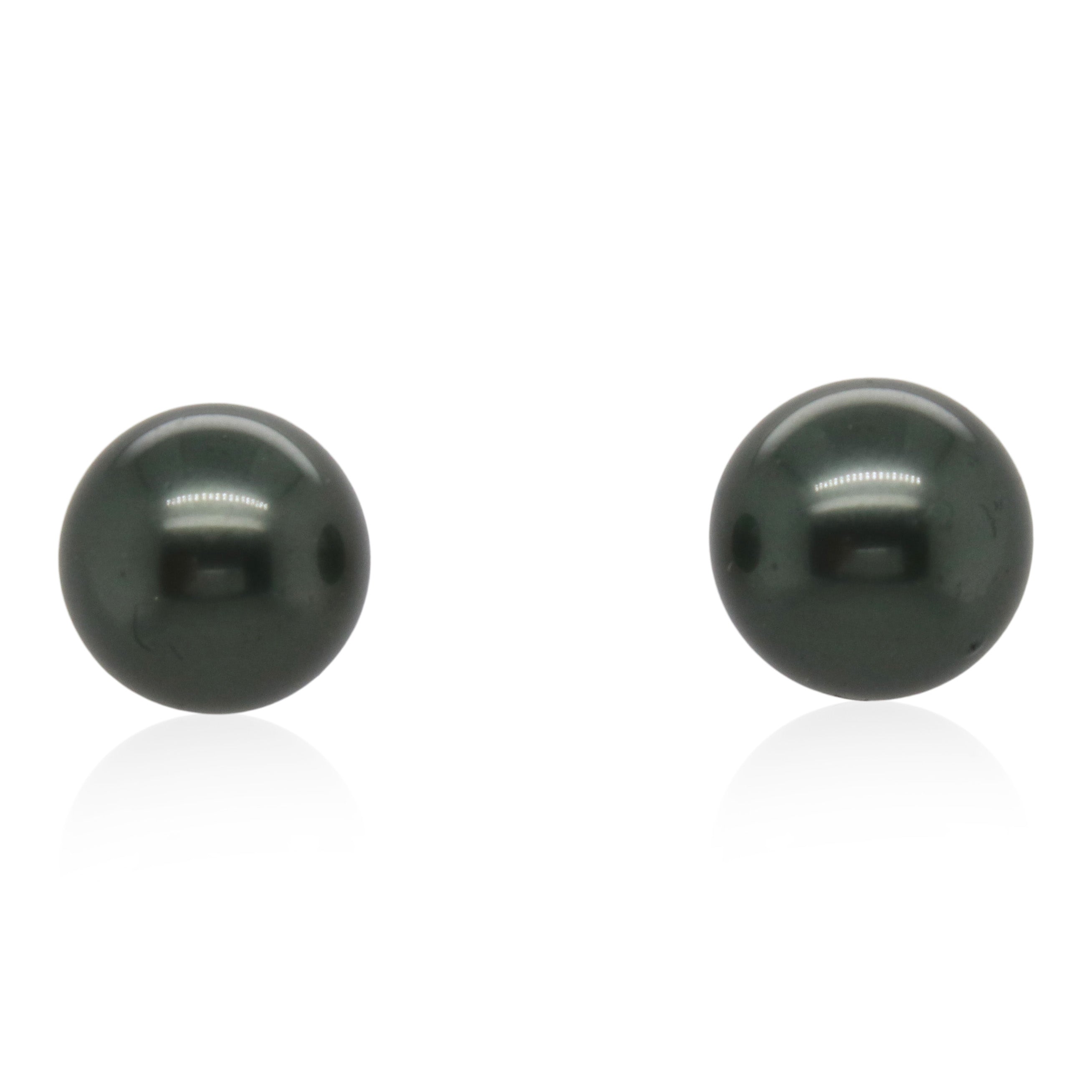 Estate Tahitian Pearl Stud Earrings