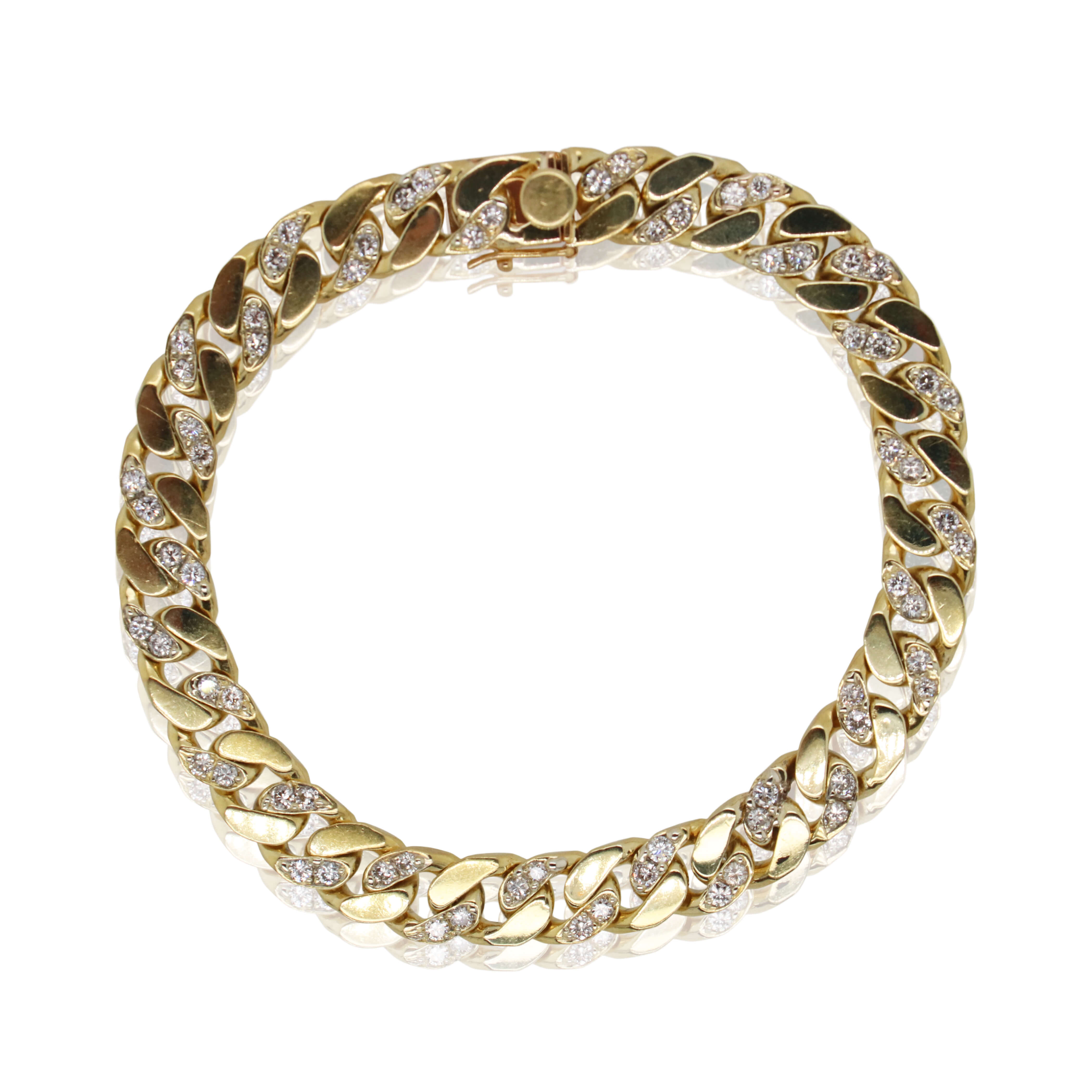 Estate Pavé Diamond Curb Link Chain Bracelet