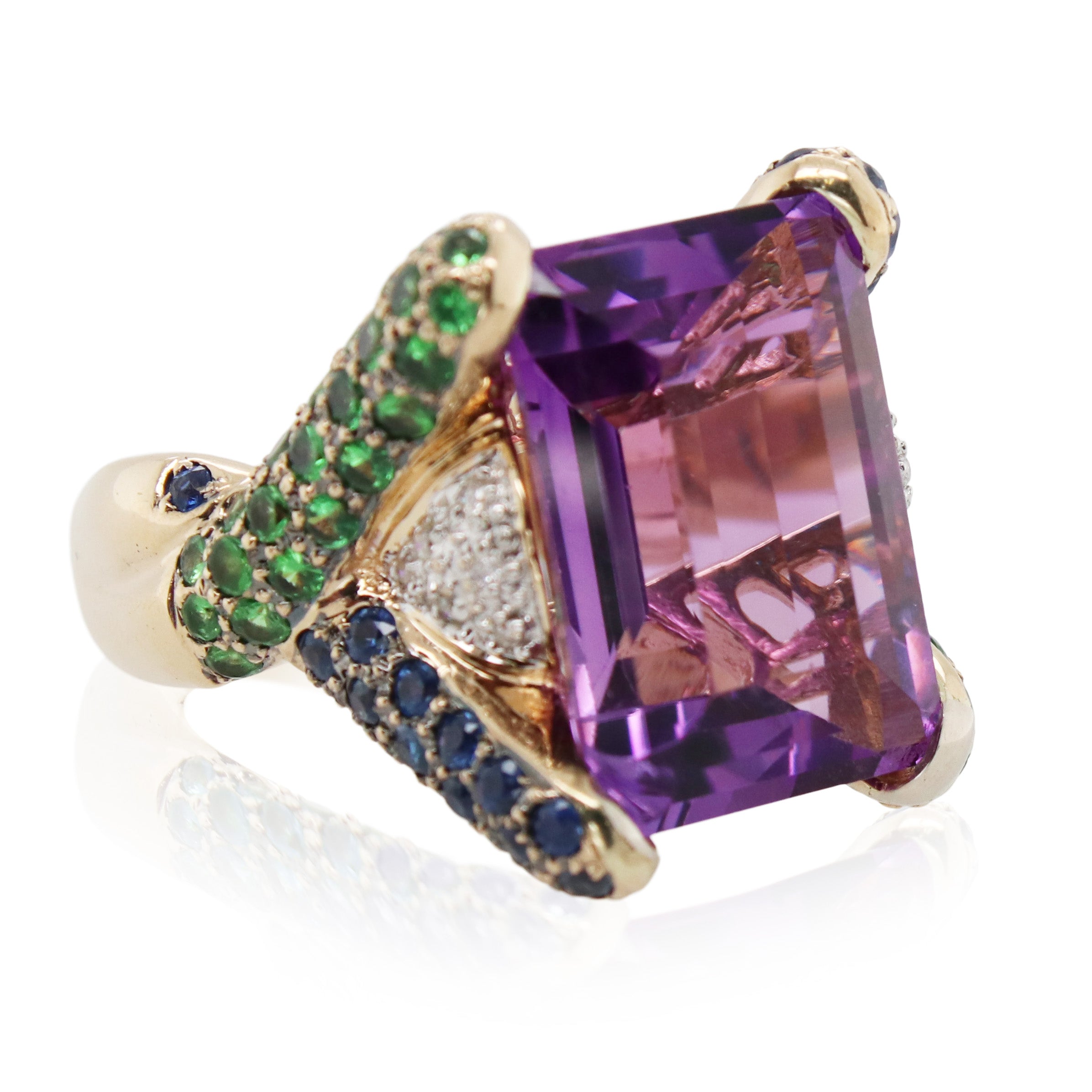 Estate Amethyst and Multi-Gemstone Ring