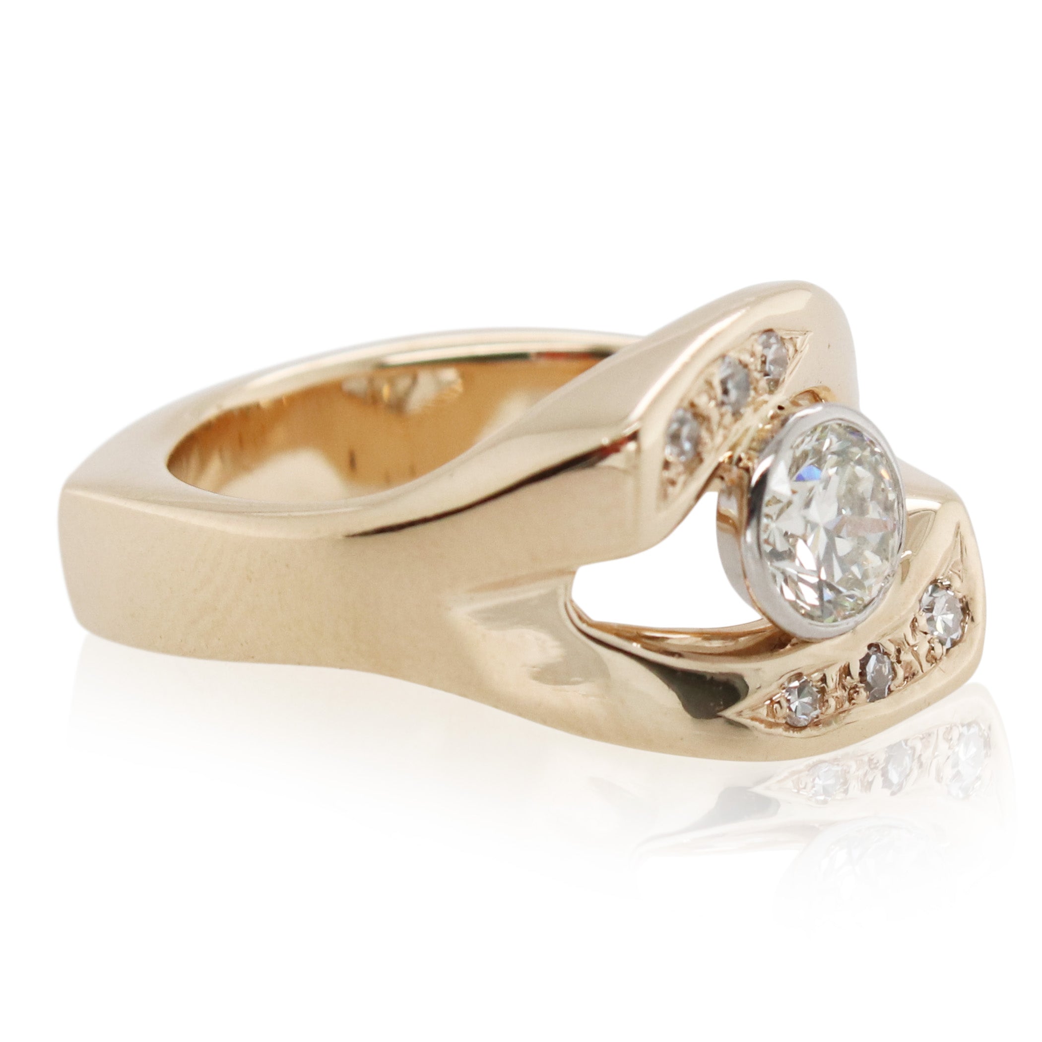 Estate 0.58ct Round Diamond Bypass Ring