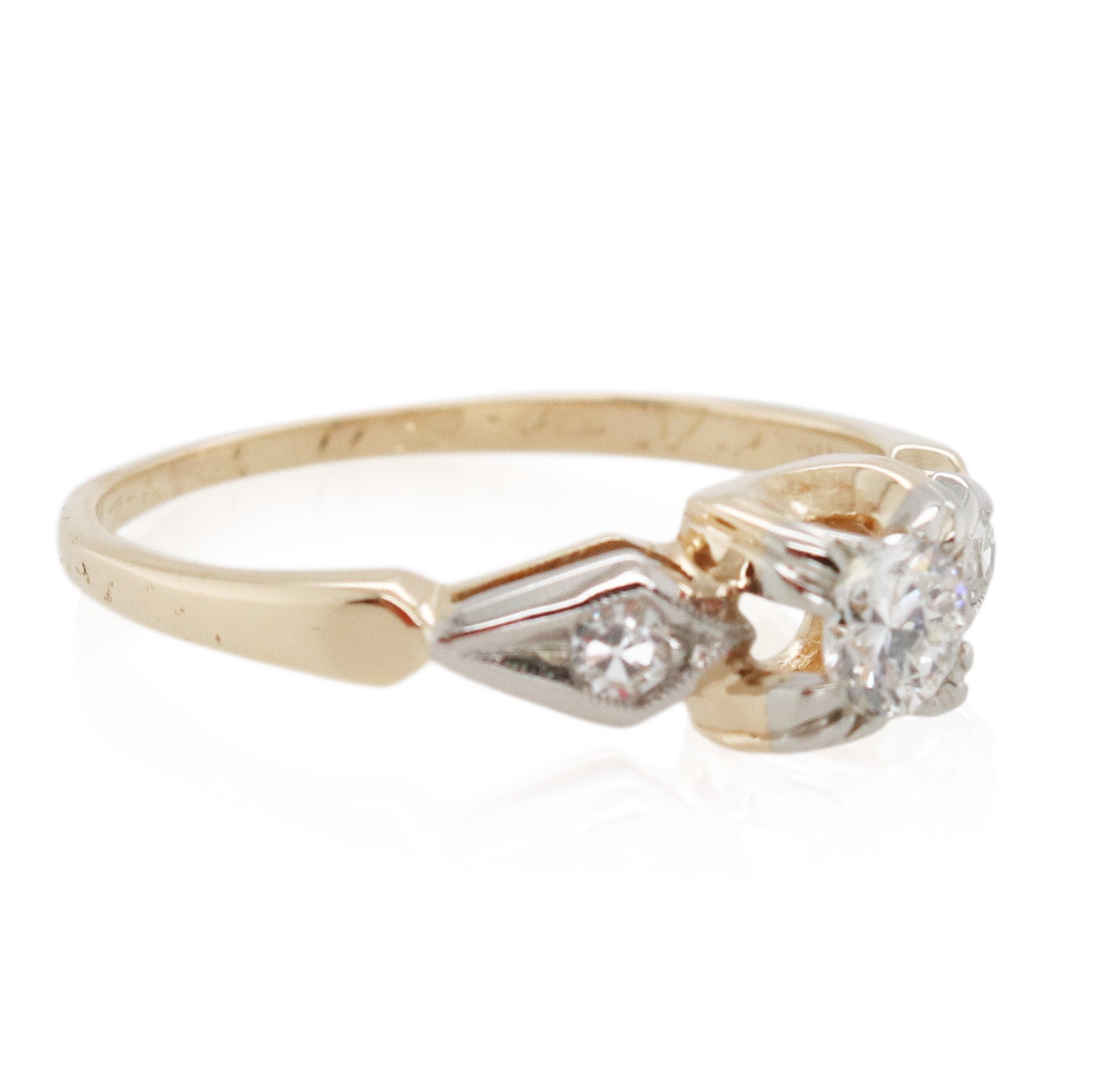 0.25ct Round Diamond Estate Engagement Ring