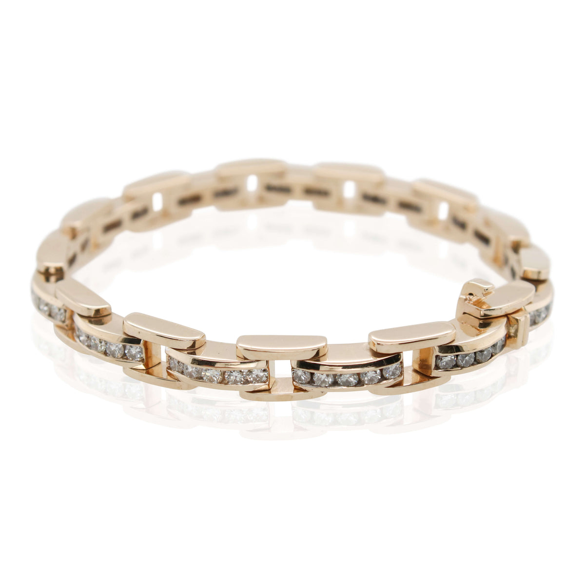 Estate Channel Set Diamond Link Bracelet
