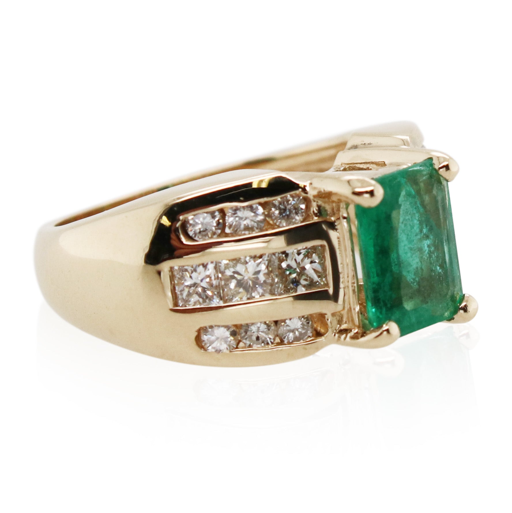 Estate 2.25ct Emerald Cut Emerald Ring