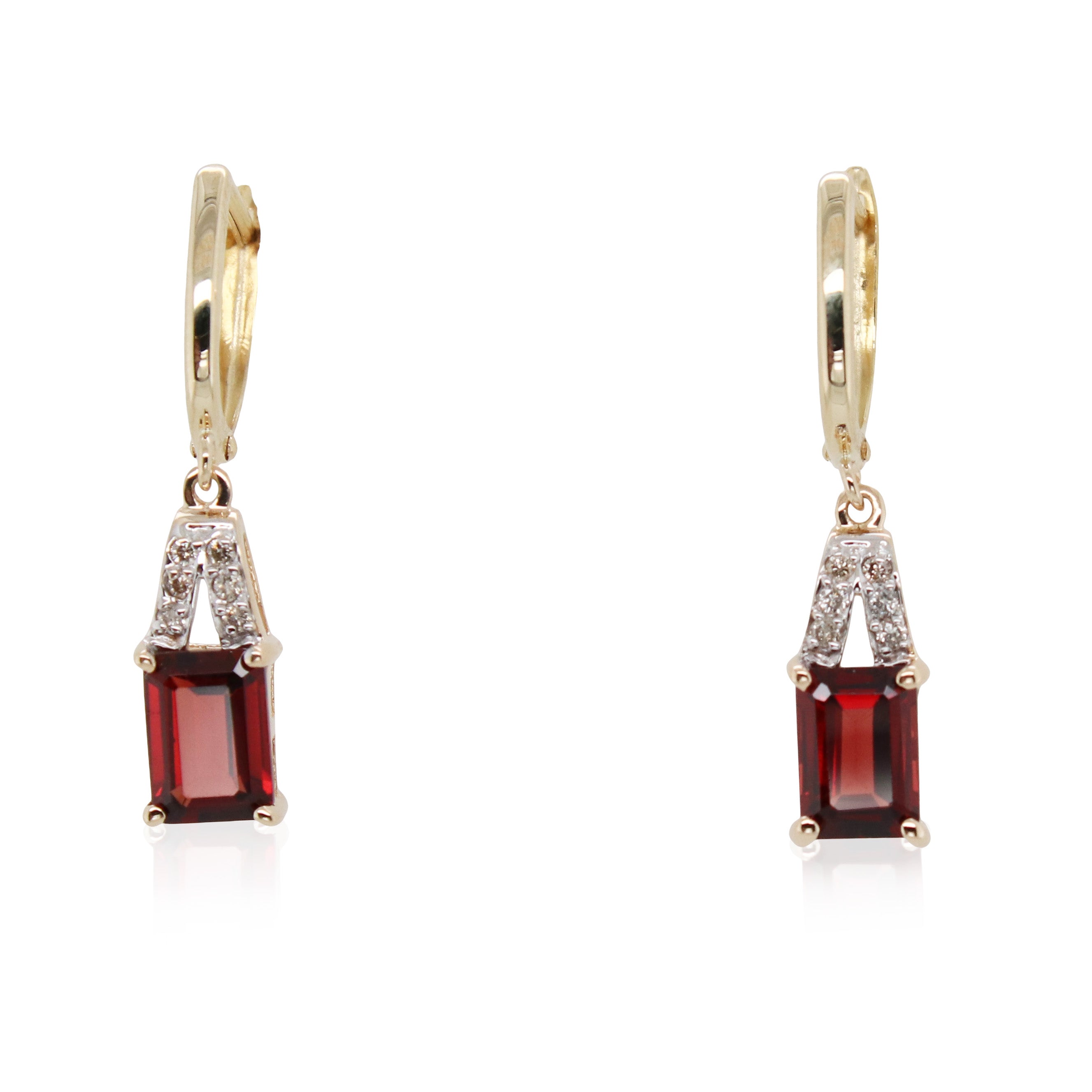 Estate Garnet and Diamond Drop Earrings