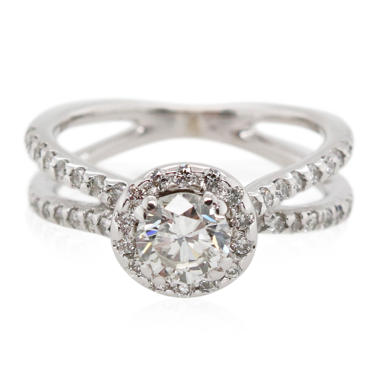 Estate 0.60ct Round Diamond Split Shank Engagement Ring