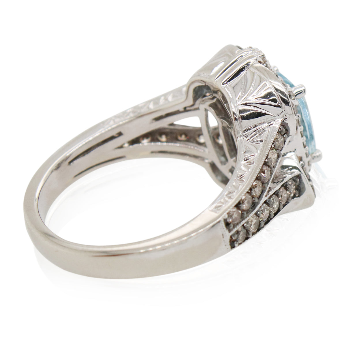 Estate Levian Aquamarine and Chocolate Diamond Ring