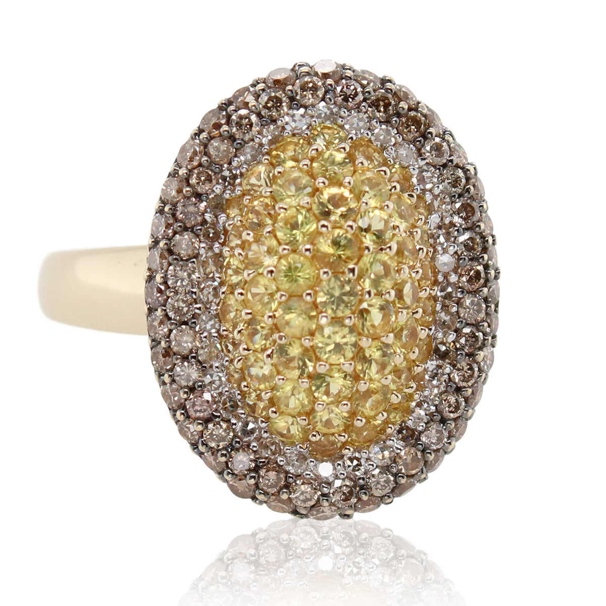 Estate Yellow Sapphire and Diamond Ring