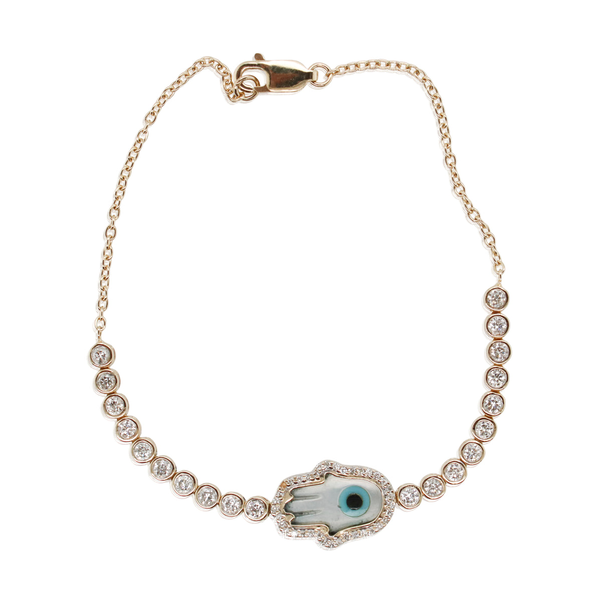 Estate Hamsa Evil Eye Diamond Bracelet