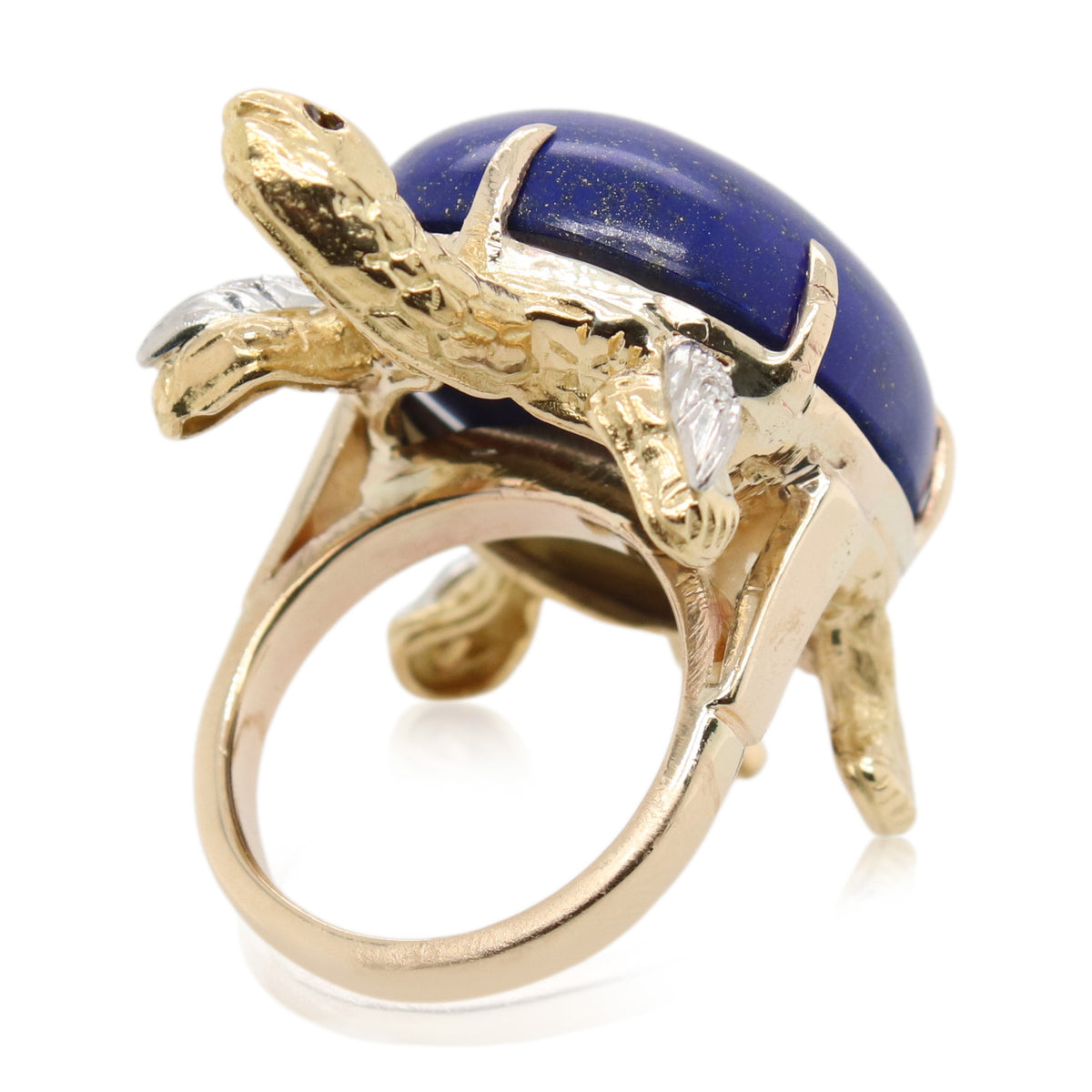 Estate Cabochon Lapis Lazuli Turtle Ring