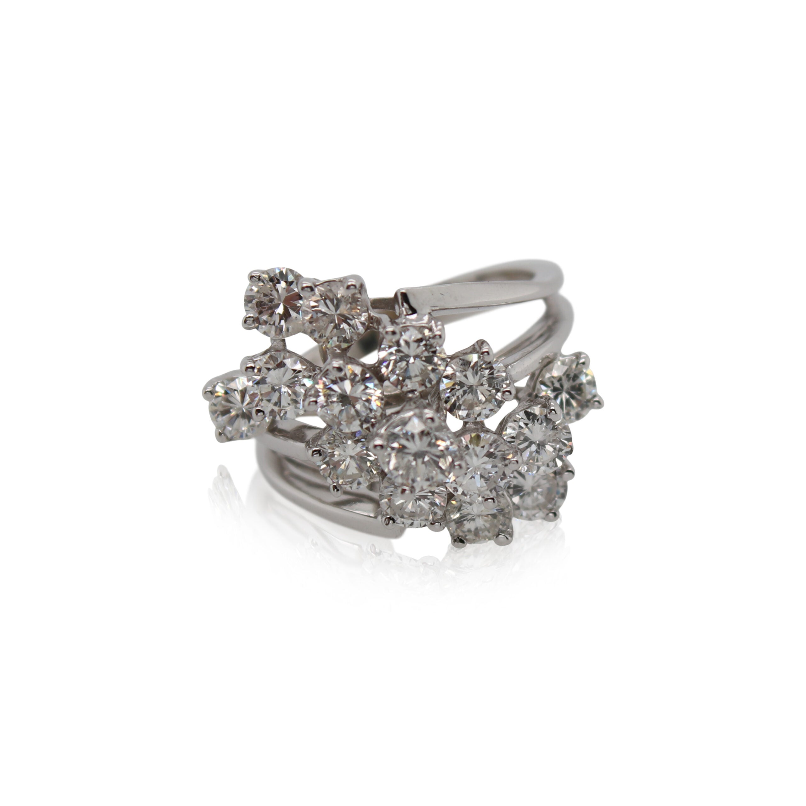 Diamond Tiered Cluster Ring