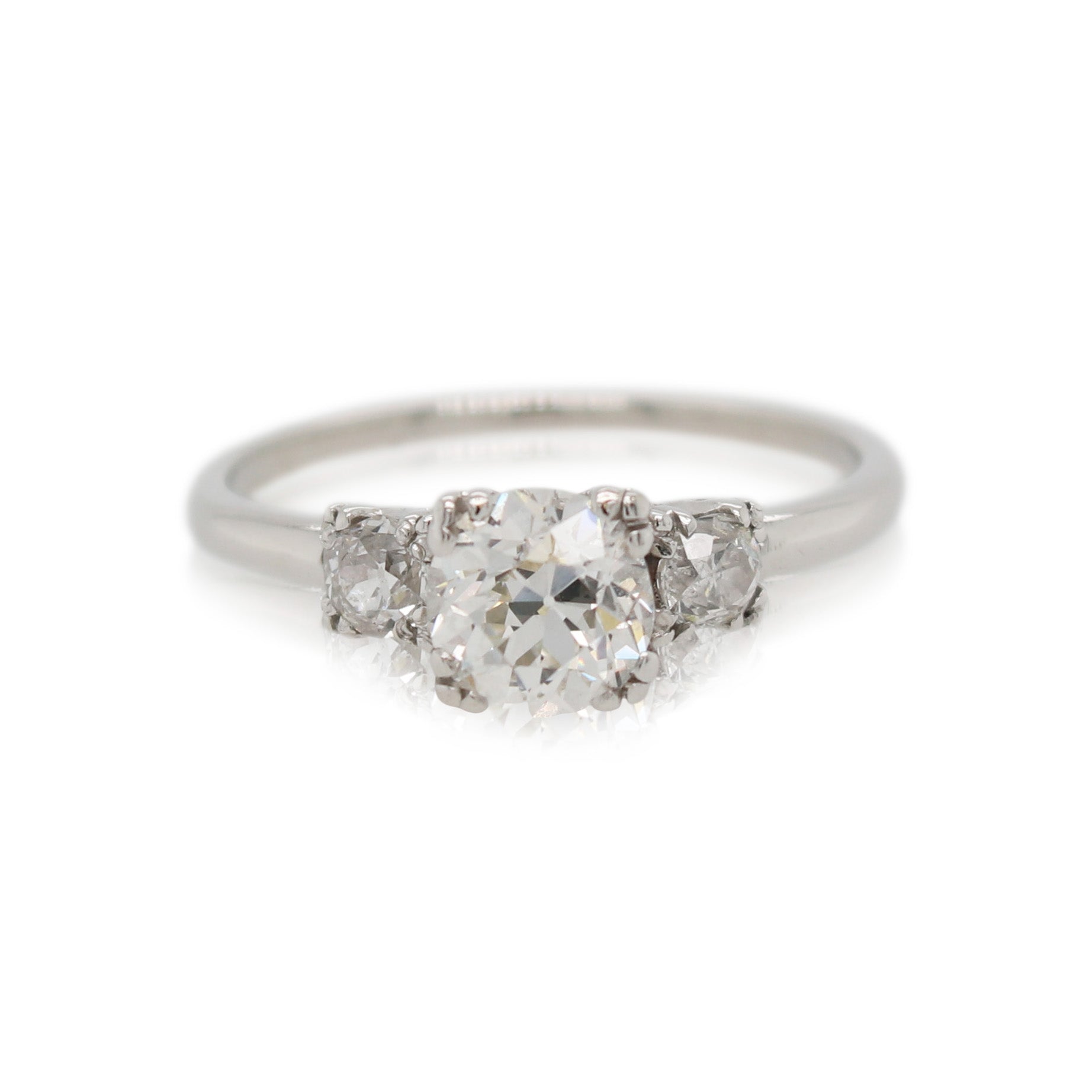 Estate Old European Cut 3 Stone Ring