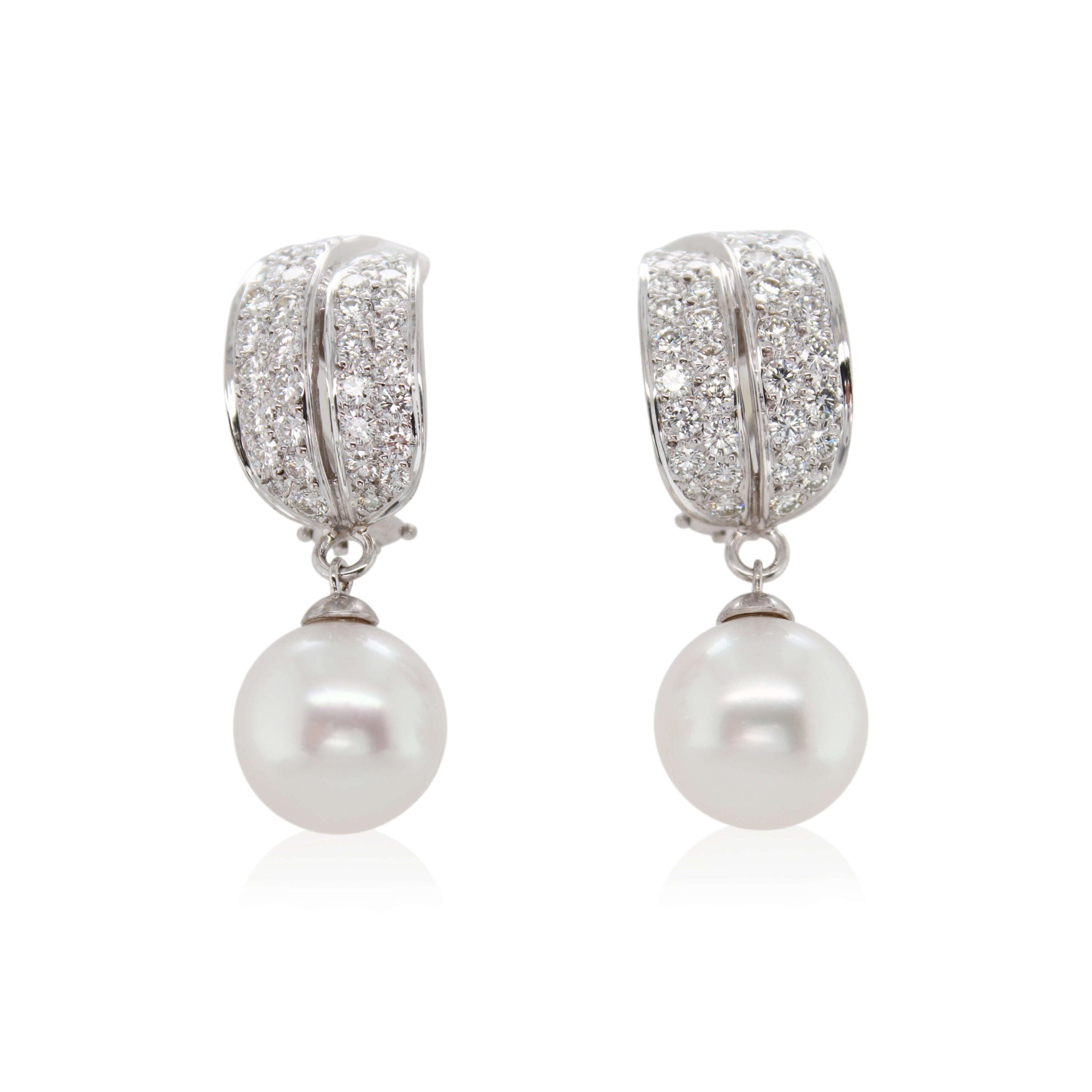 13.5mm White South Sea Pearl Drop Earrings