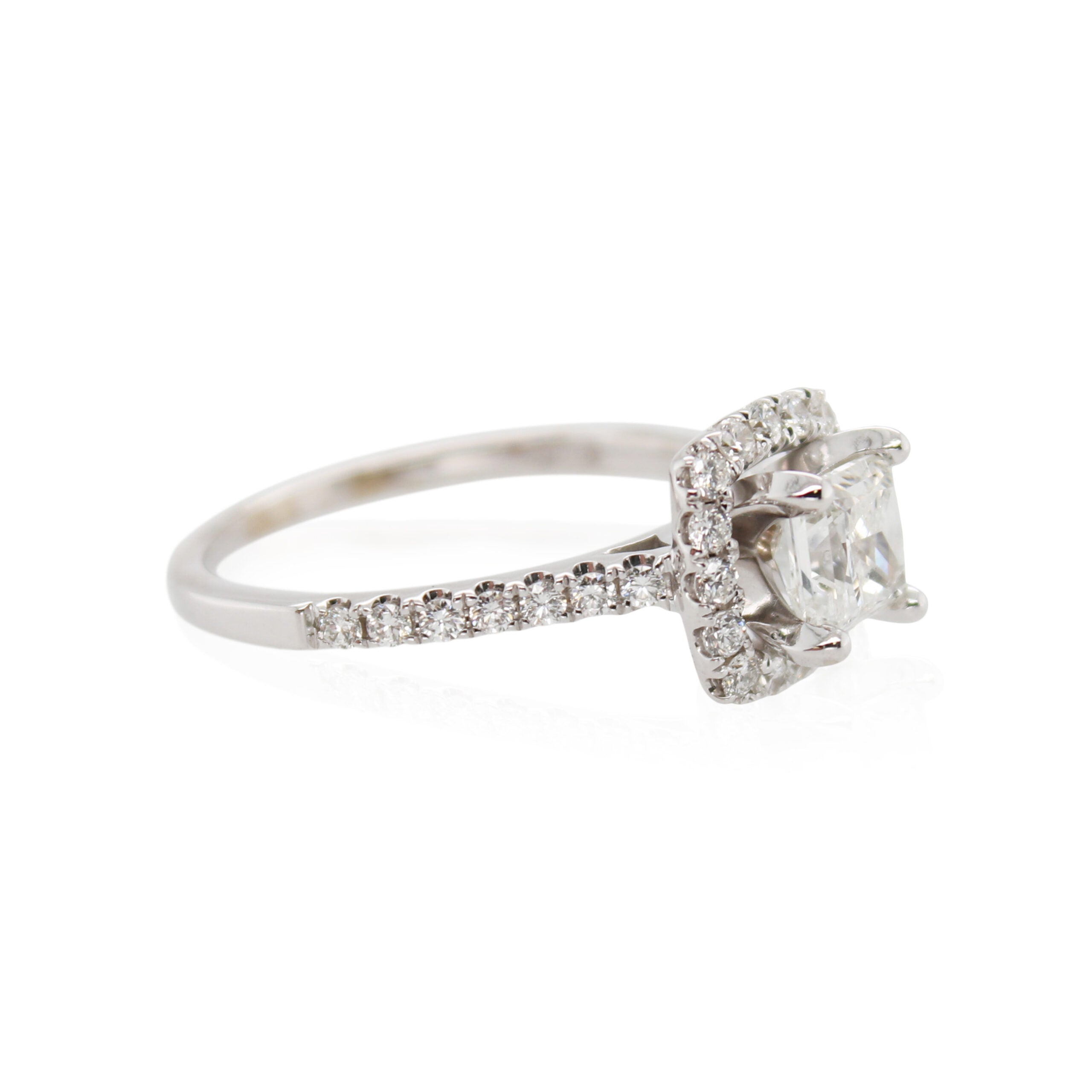 0.90ct Princess Cut Diamond Accented Ring