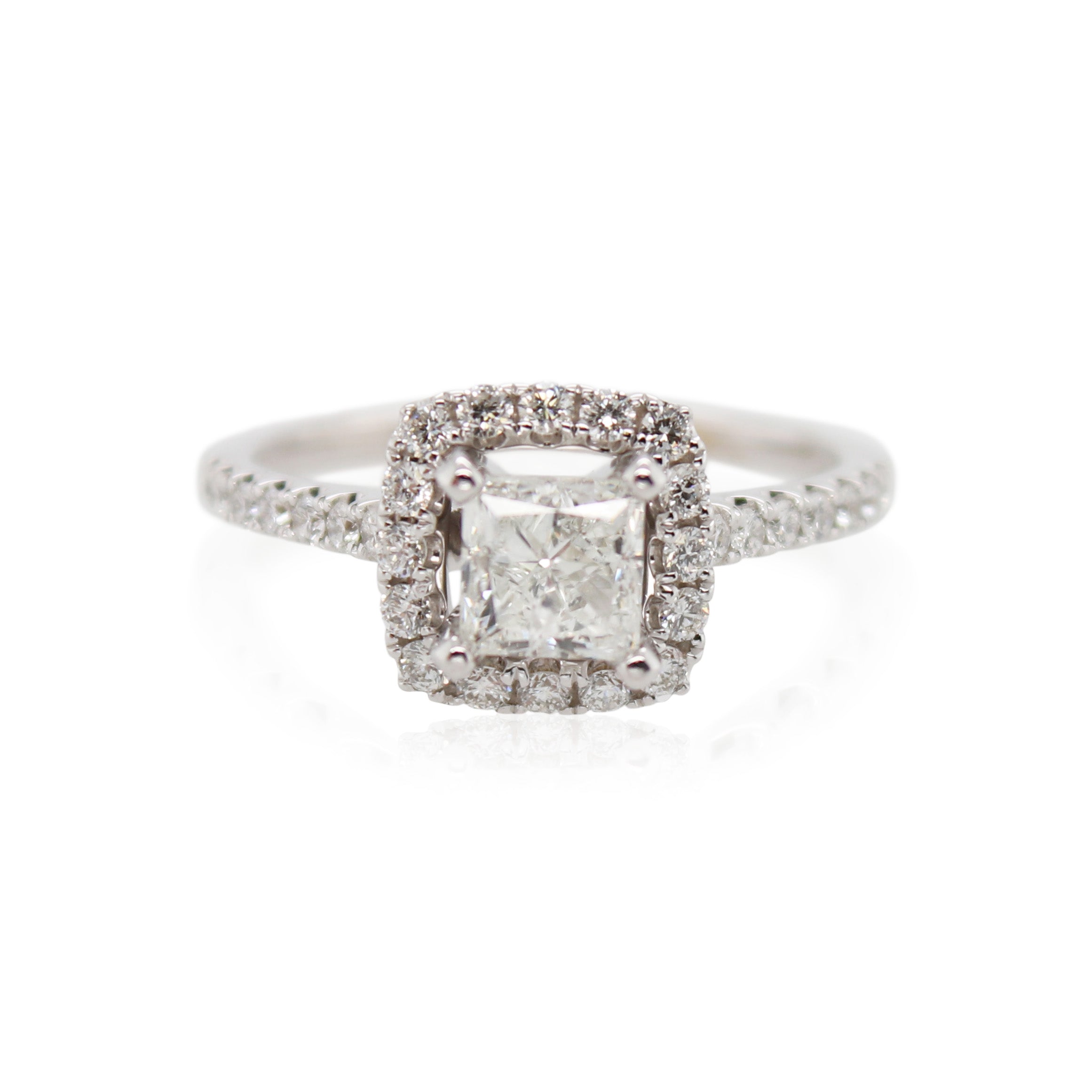 0.90ct Princess Cut Diamond Accented Ring