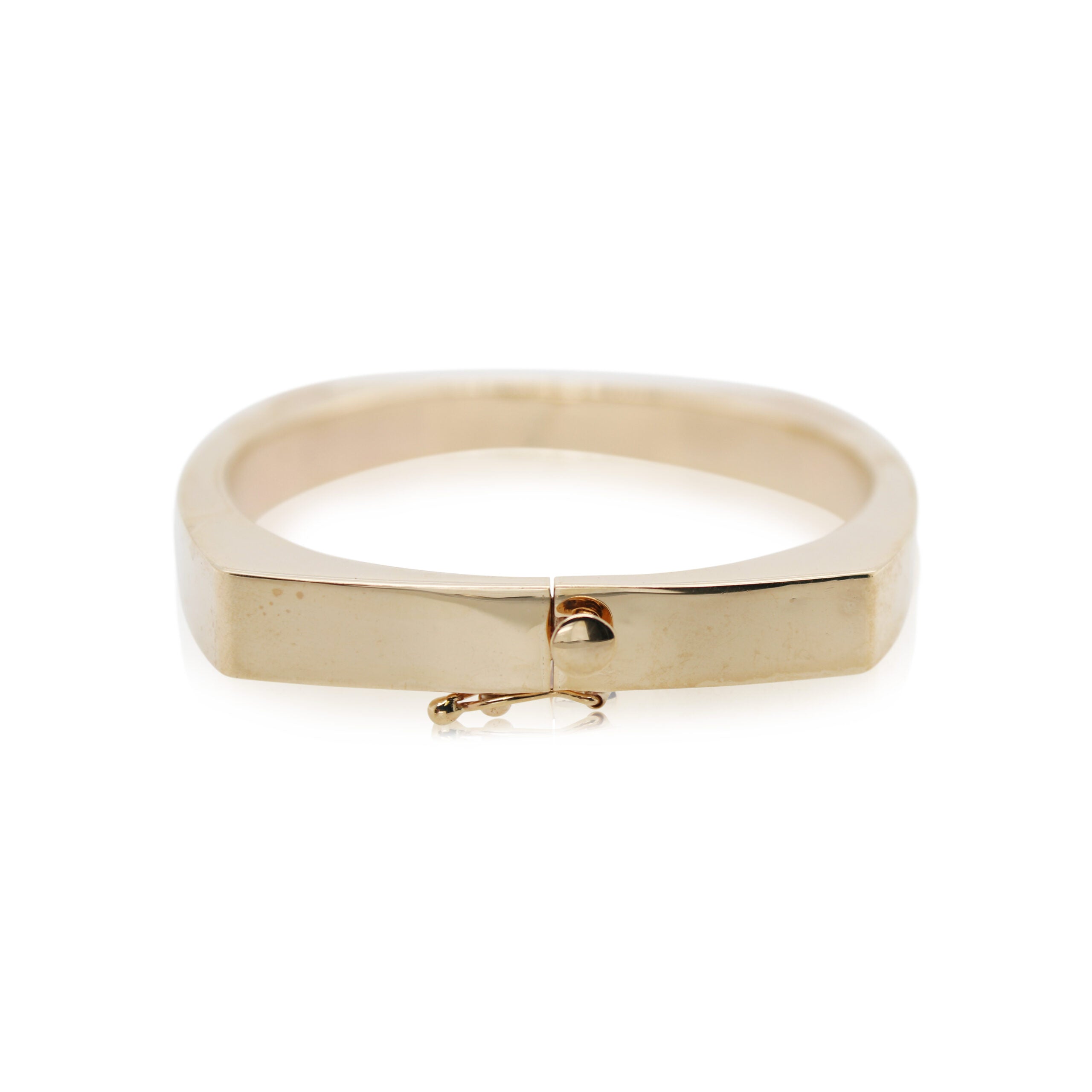 Yellow Gold Square Bangle Bracelet