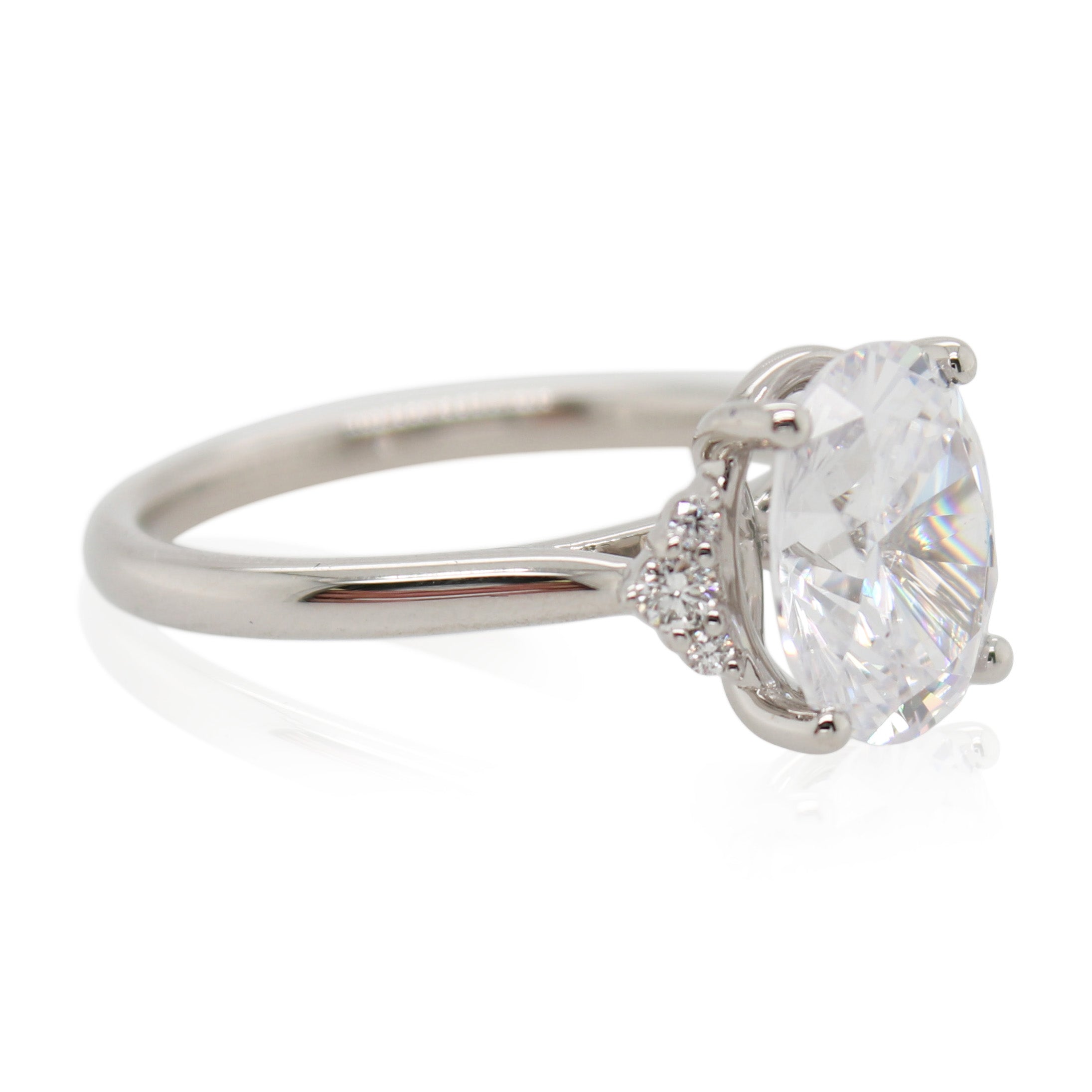 Platinum Diamond Accented Oval Engagement Mounting