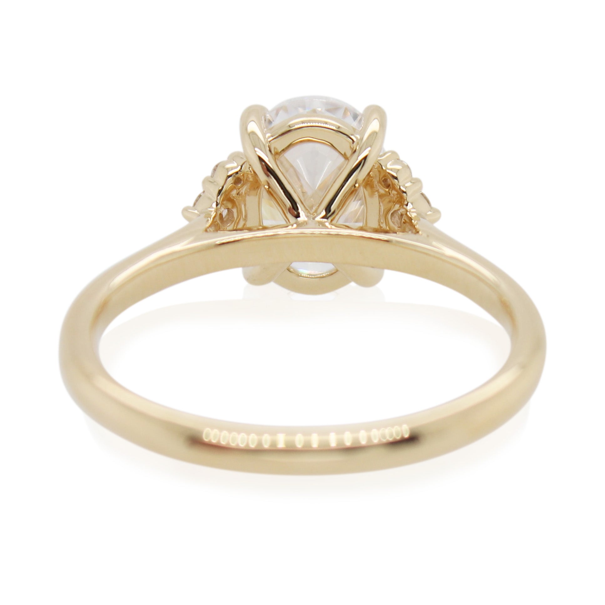 Yellow Gold Diamond Accented Engagement Ring Mounting