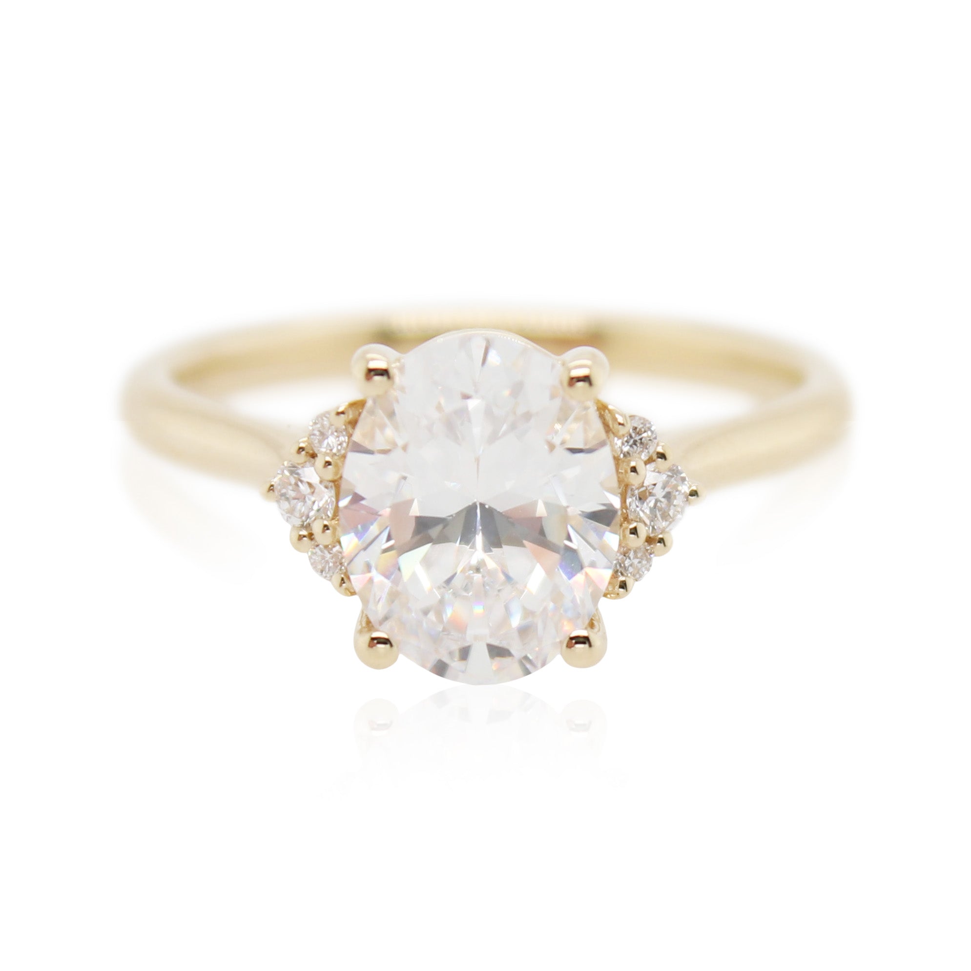 Yellow Gold Diamond Accented Engagement Ring Mounting