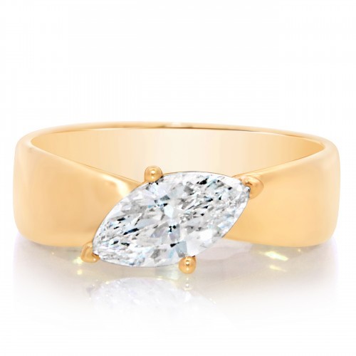 Offset Marquise Diamond Engagement Ring Mounting