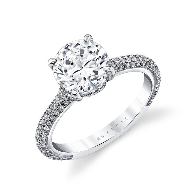 White Gold Round Diamond Engagement Mounting