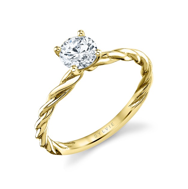 Yellow Gold Twisted Diamond Mounting