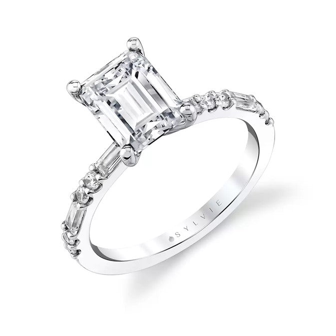 Emerald Cut Diamond Engagement Mounting