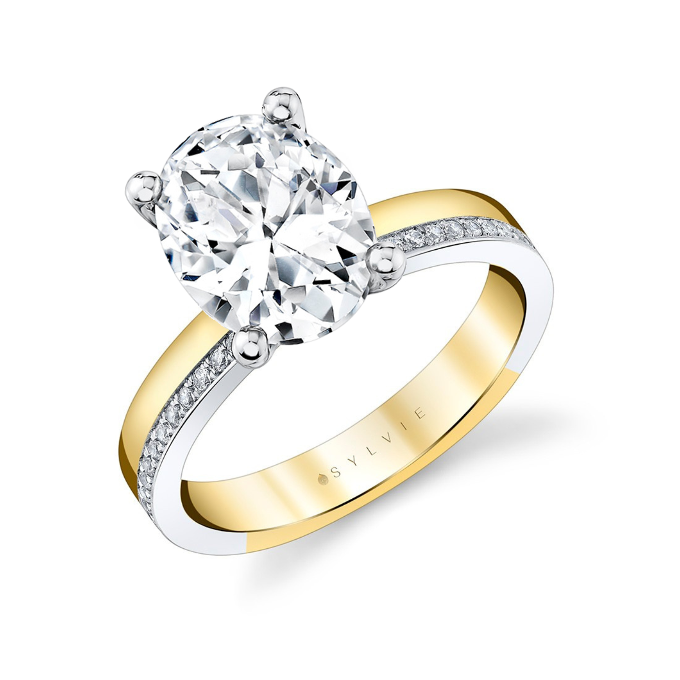 Yellow and White Gold Pavé Diamond Mounting