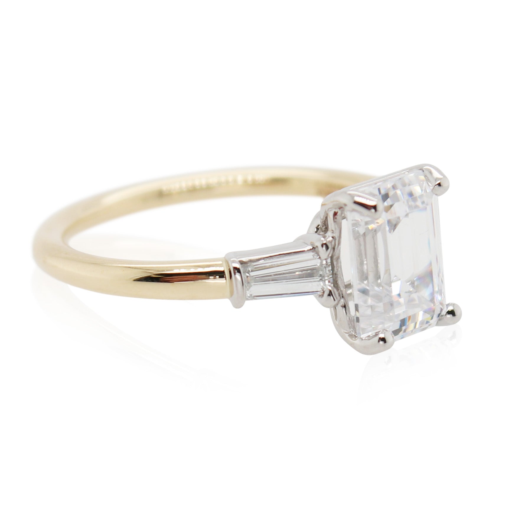 Emerald Cut Diamond New Aire Mounting