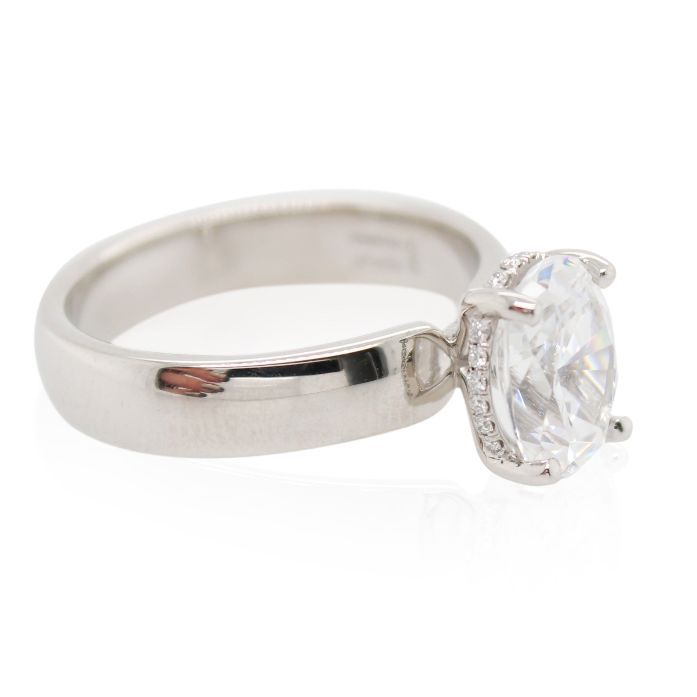 Platinum Hidden Halo Modern Classic Engagement Mounting