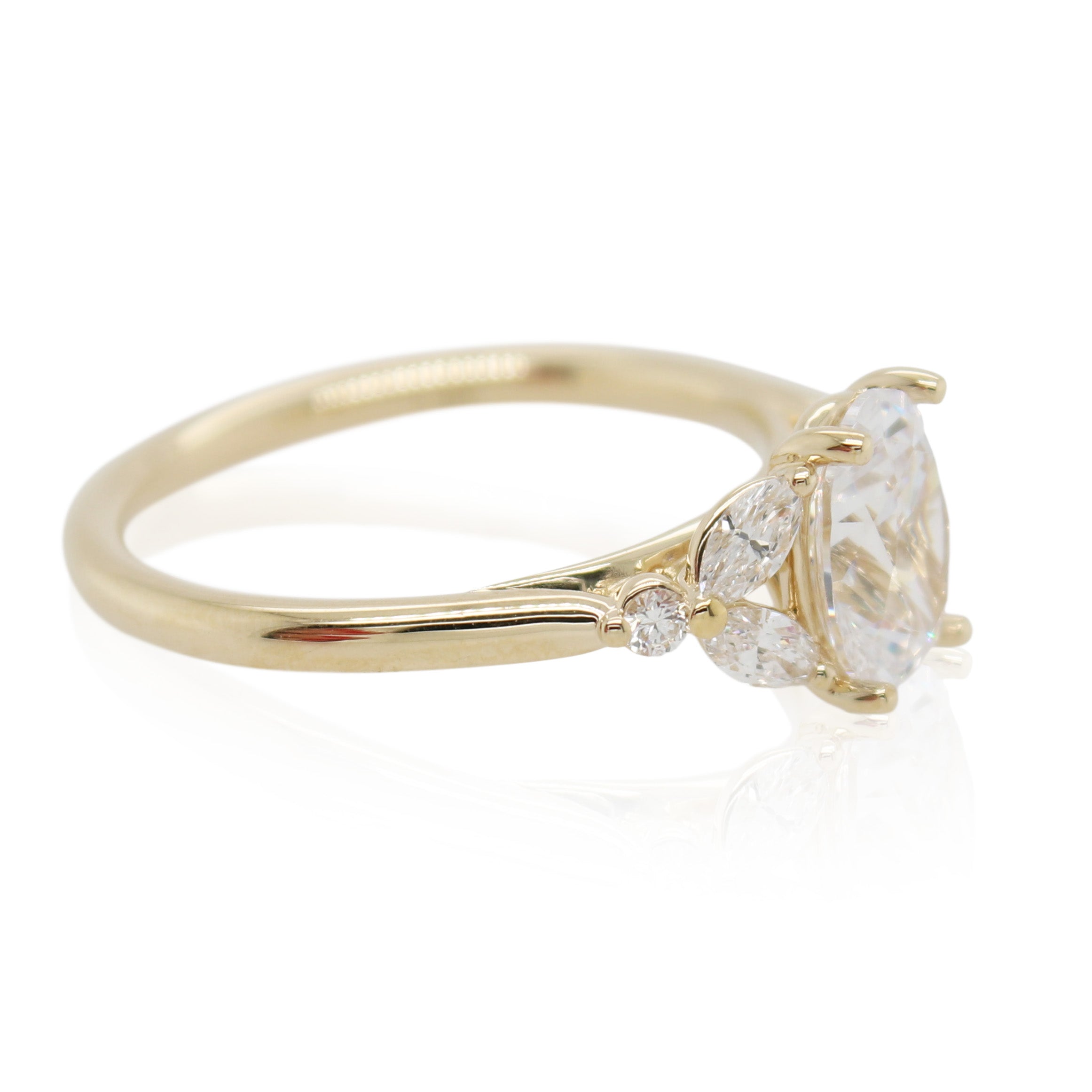 Yellow Gold Floral Diamond Accented Mounting