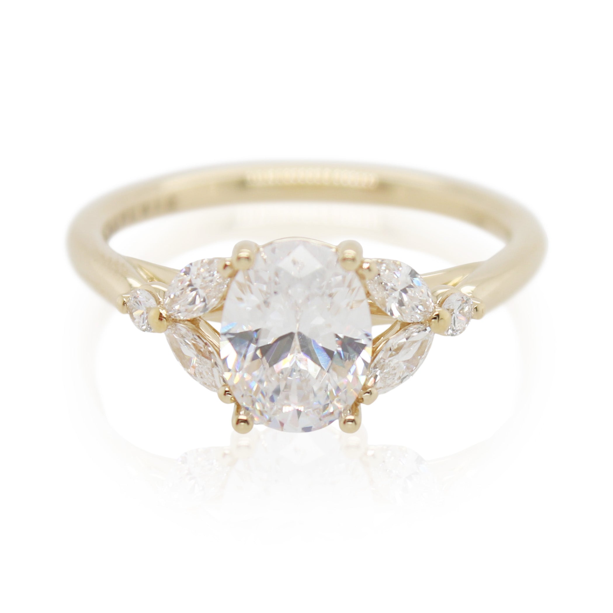 Yellow Gold Floral Diamond Accented Mounting
