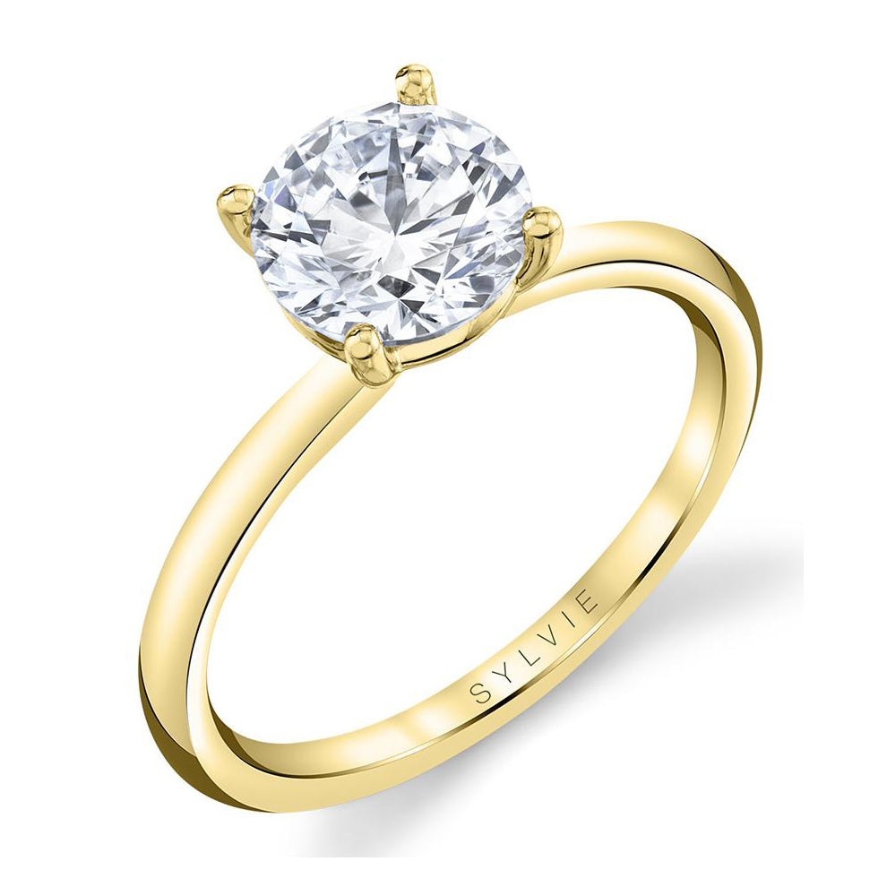 Sylvie Yellow Gold Solitaire Engagement Ring Mounting