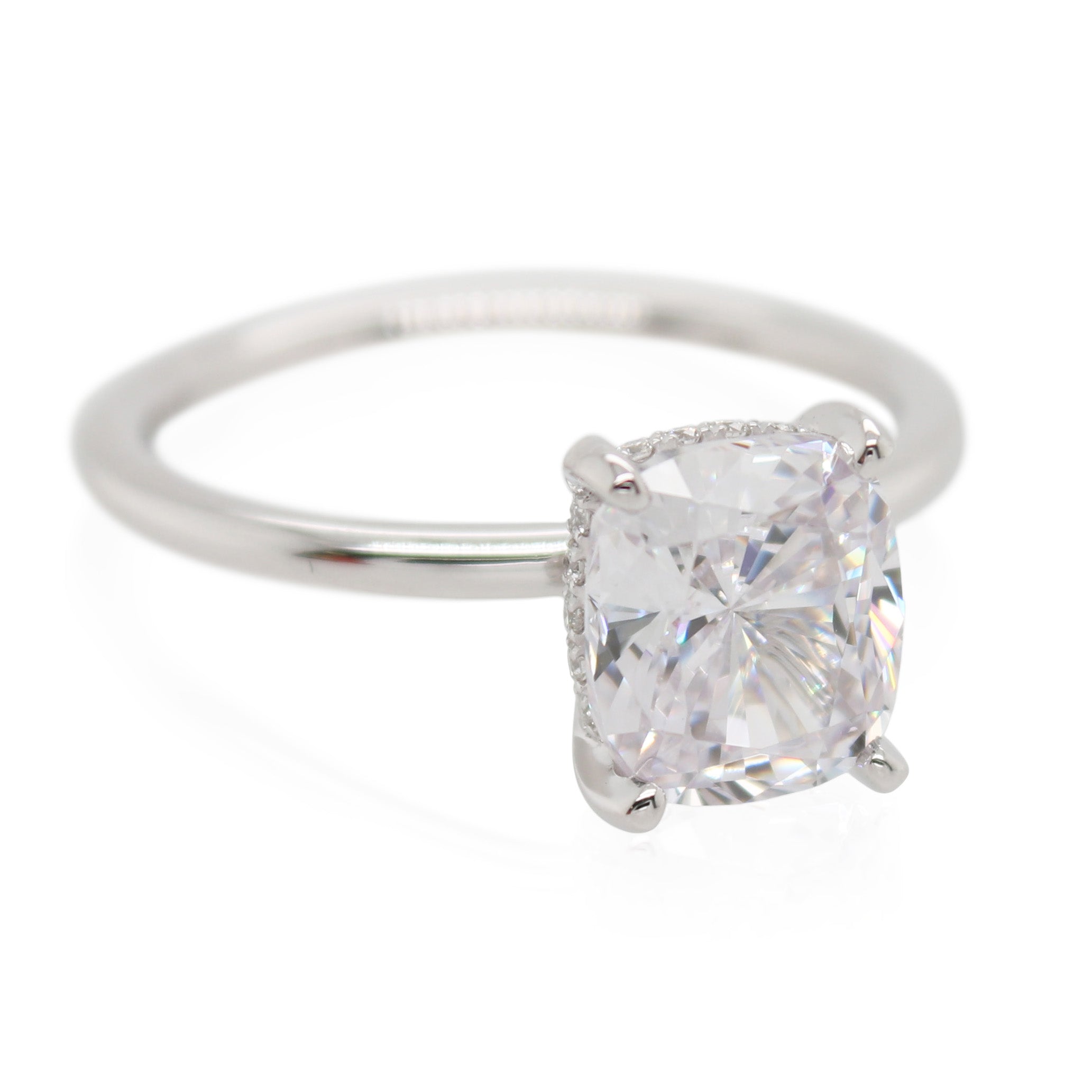 White Gold Hidden Halo Diamond Mounting