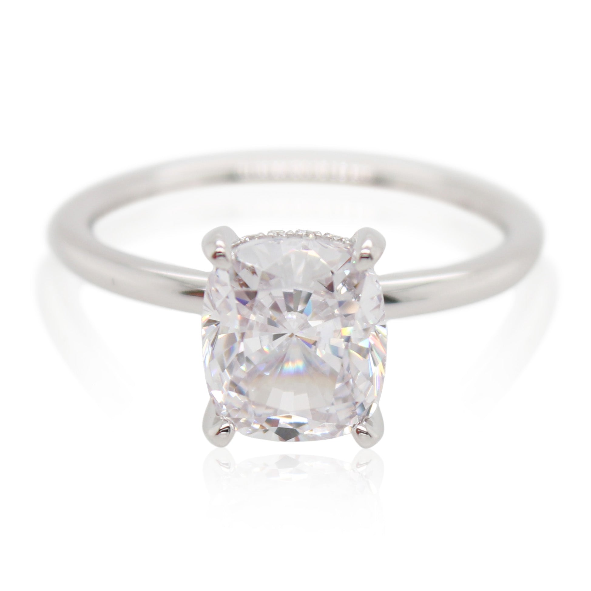 White Gold Hidden Halo Diamond Mounting